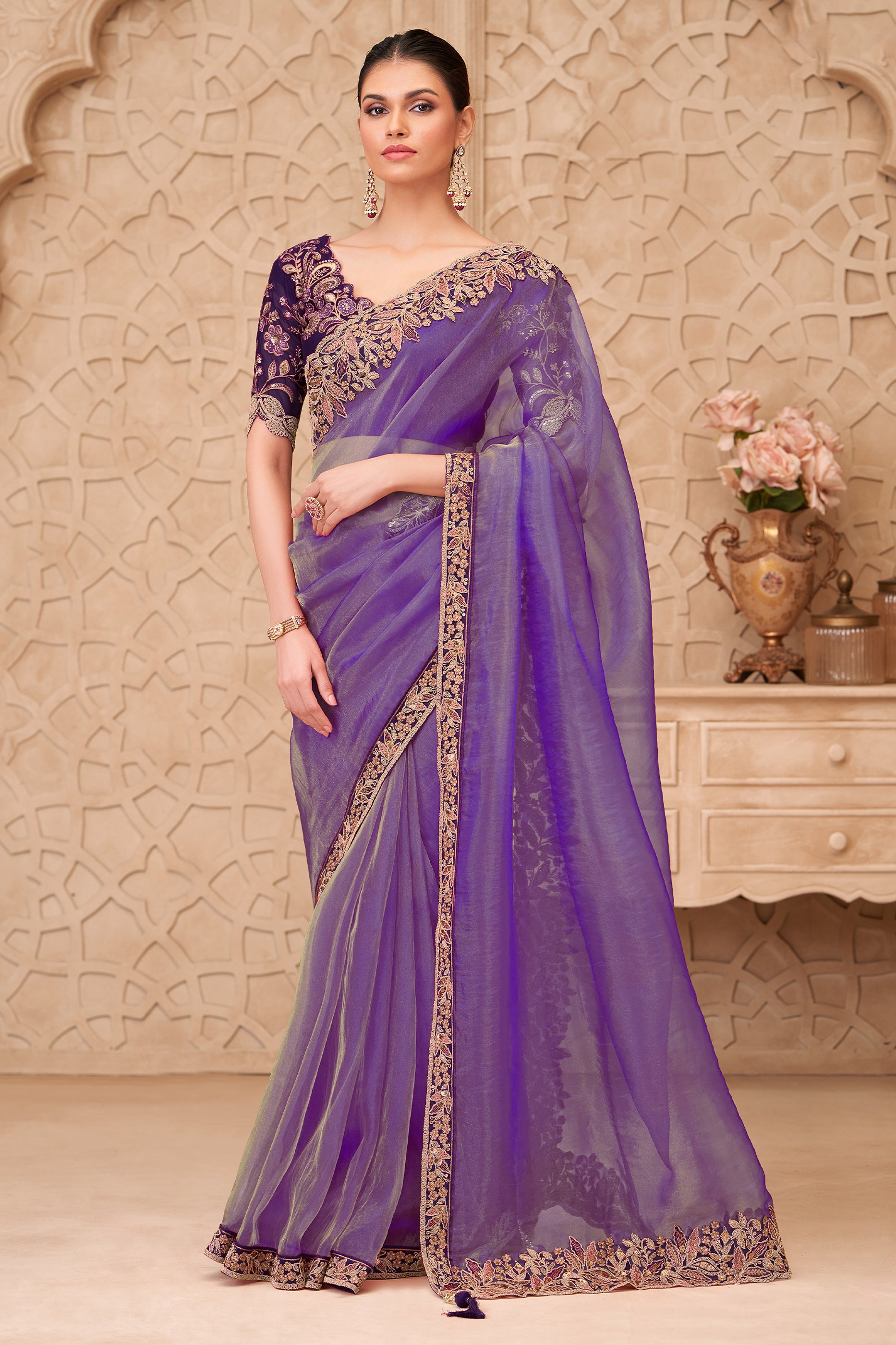 Purple Embroidered Georgette Silk Saree-SAR12480_1_SareeButa.com