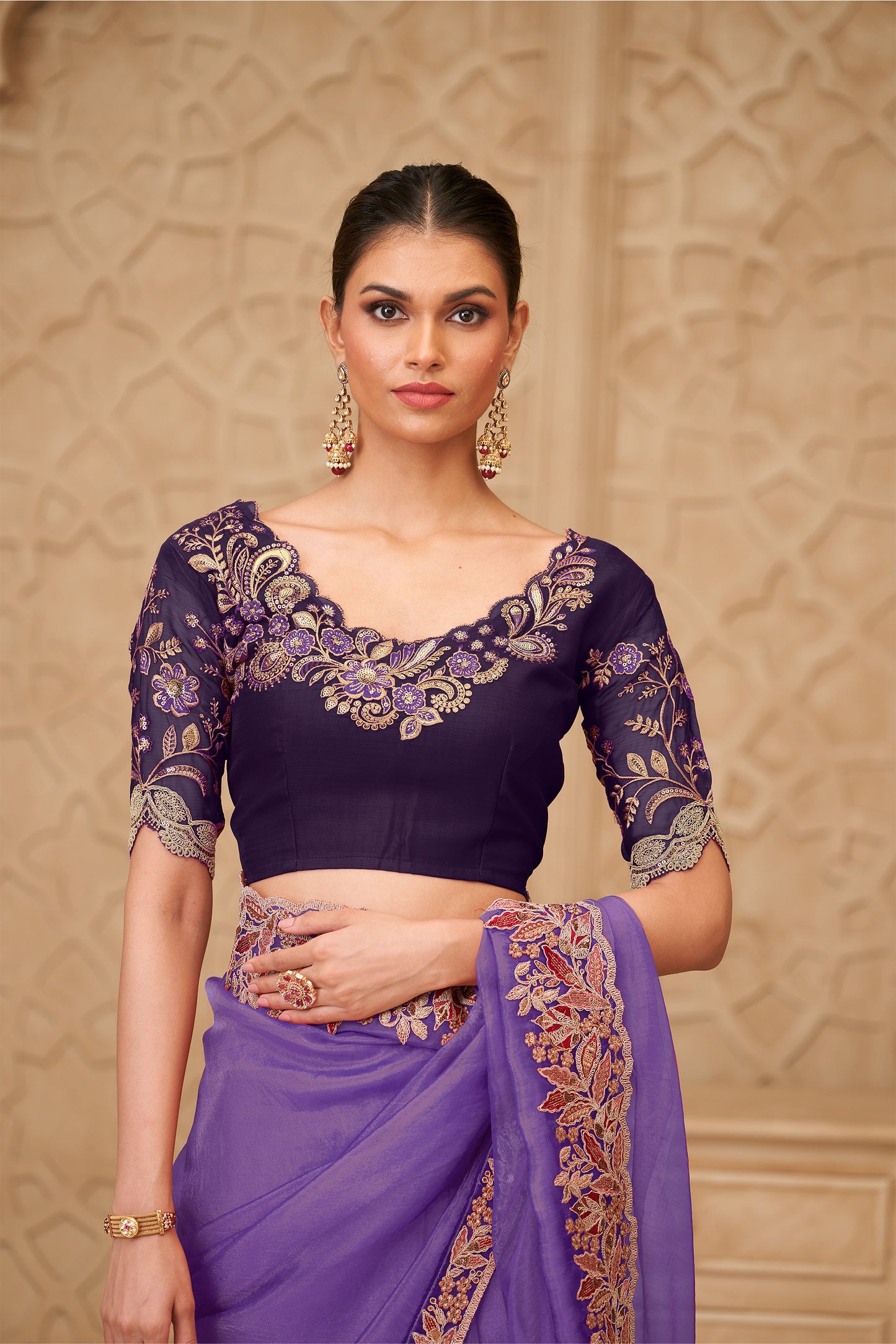Purple Embroidered Georgette Silk Saree-SAR12480_3_SareeButa.com