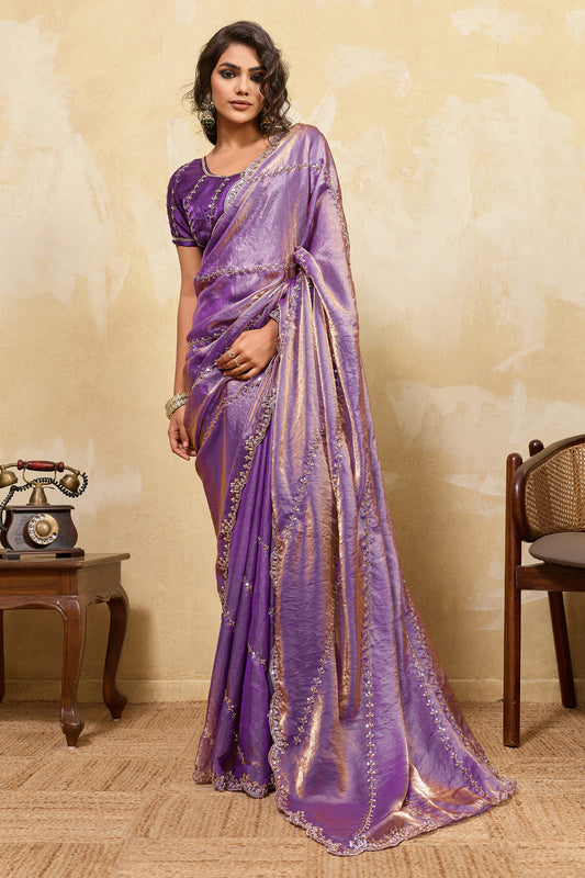 Purple Embroidered Metallic Satin Saree-SAR12528_1_SareeButa.com