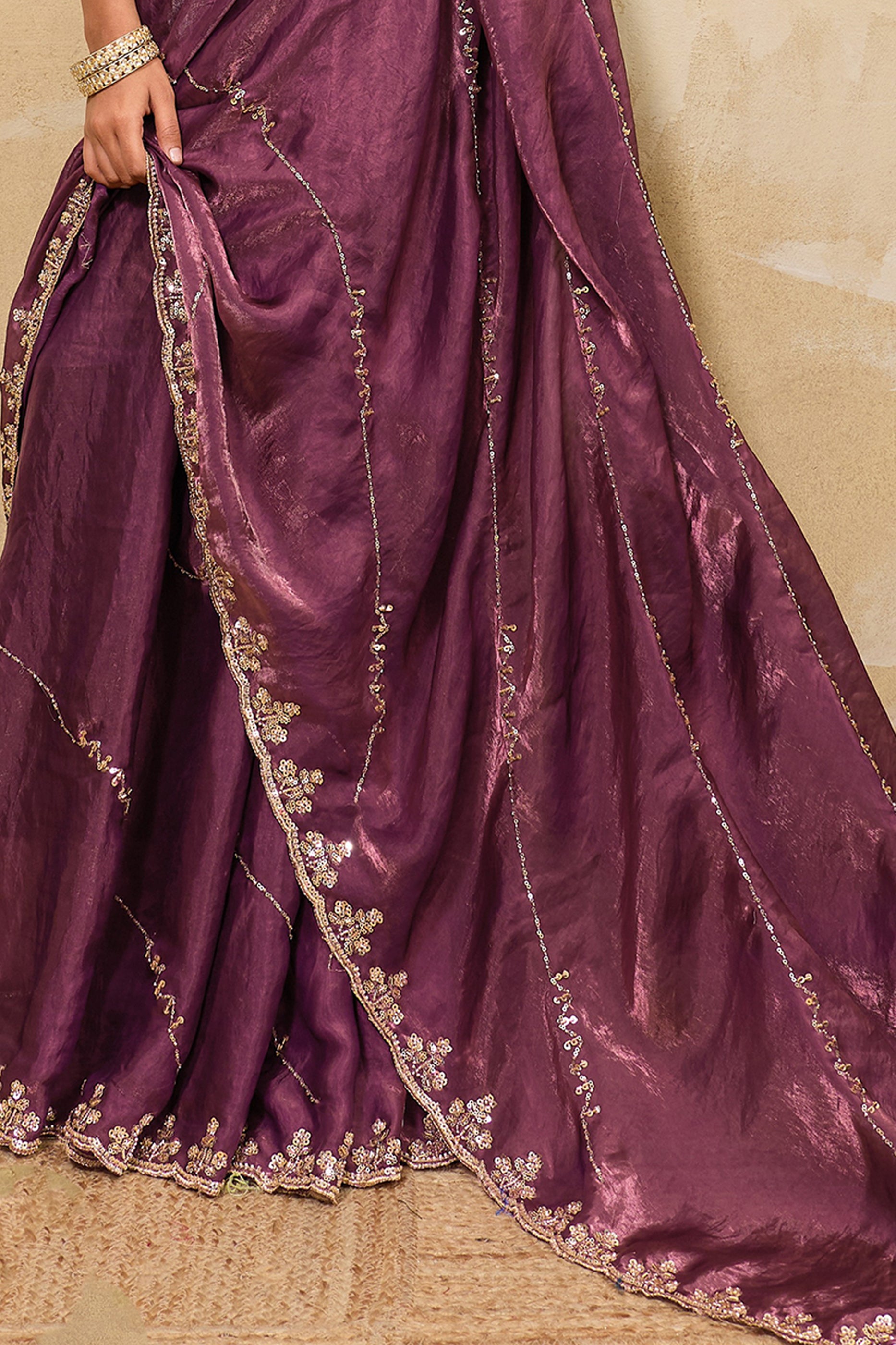 Purple Embroidered Metallic Satin Saree-SAR12531_5_SareeButa.com