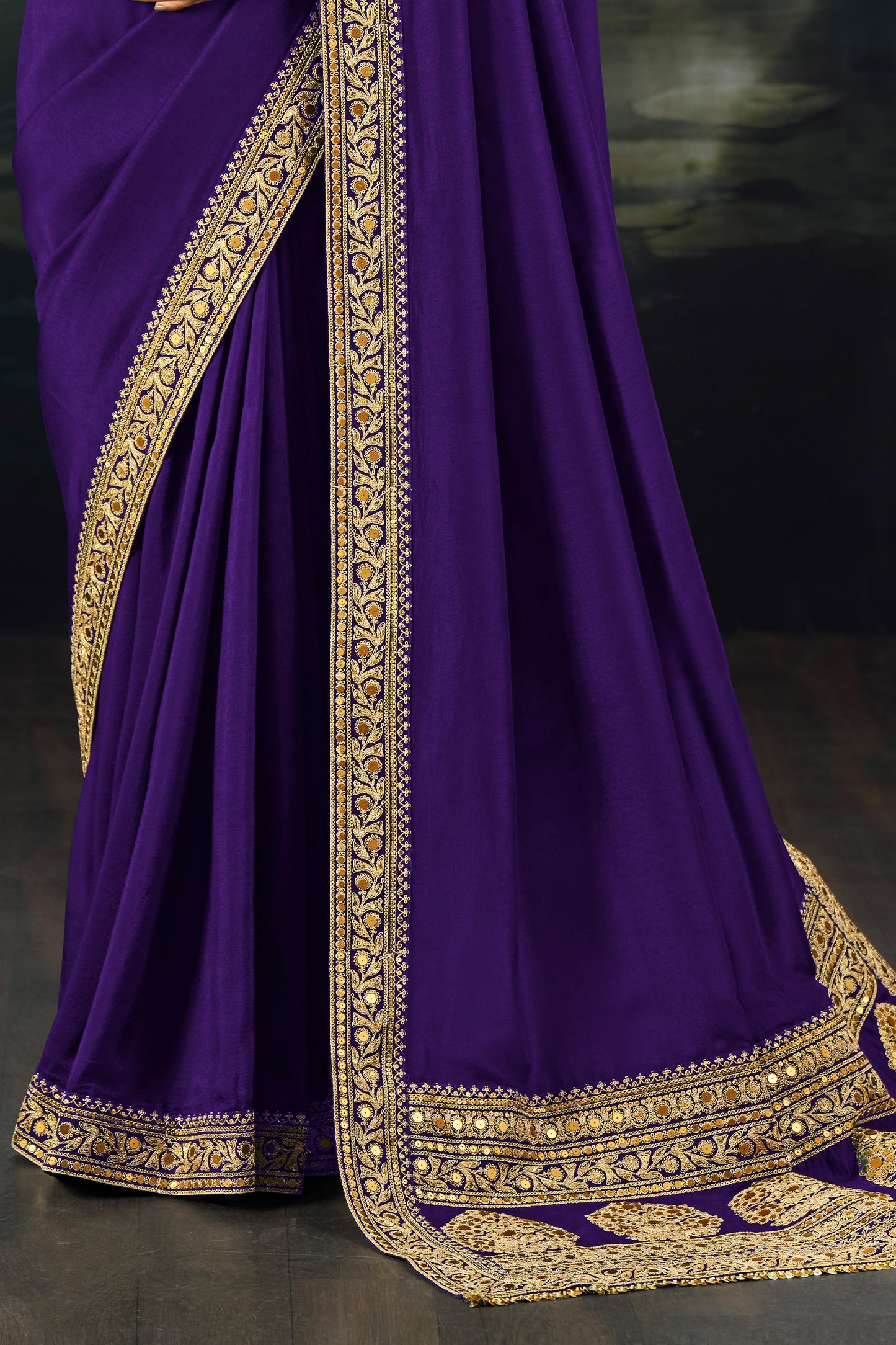 Purple Embroidered Munga Silk Saree-SAR12278_3_SareeButa.com