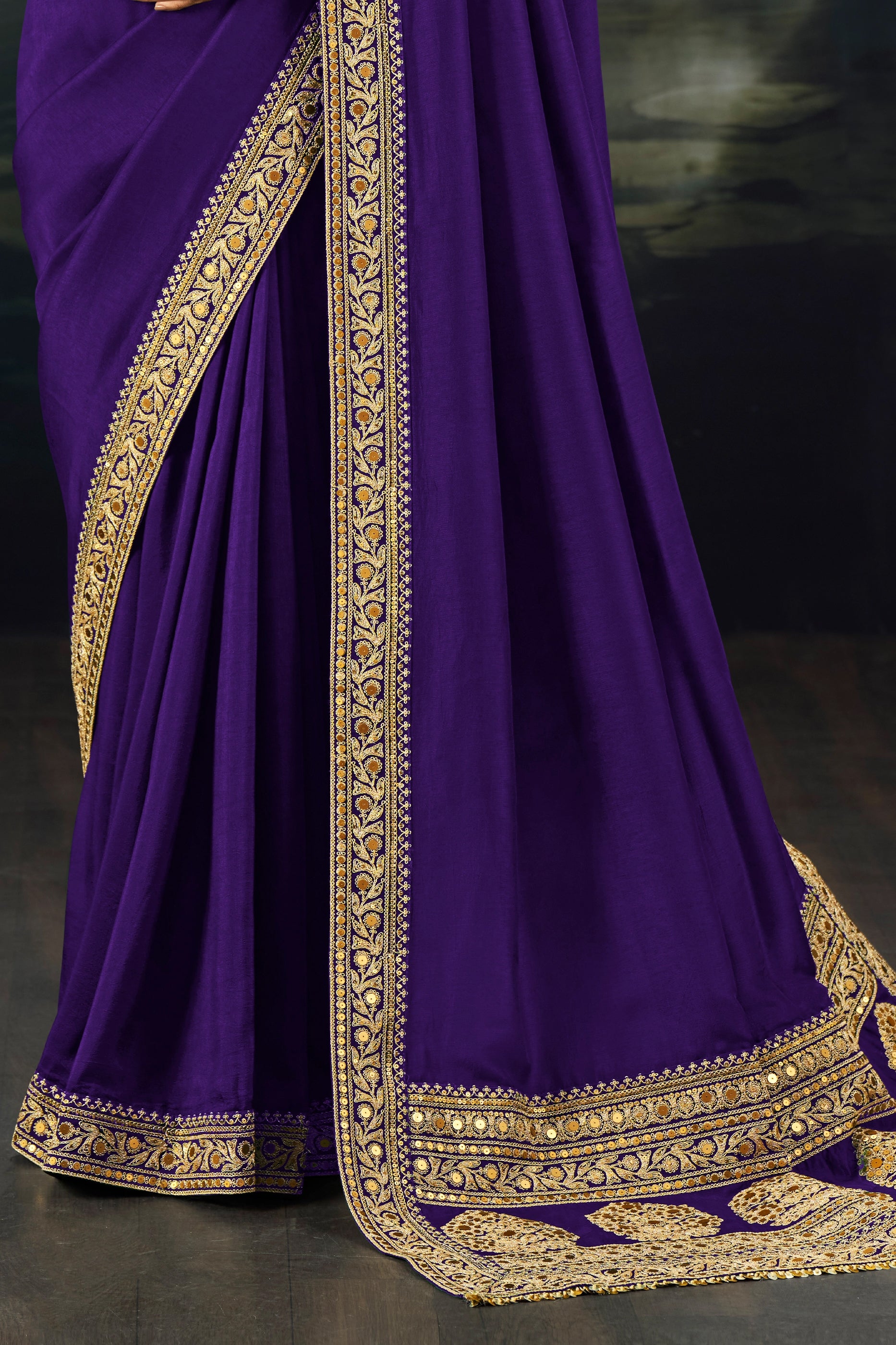 Purple Embroidered Munga Silk Saree-SAR12278_3_SareeButa.com