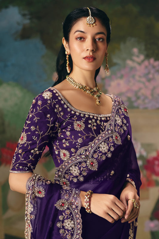 Purple Embroidered Organza Saree-SAR12016_2_SareeButa.com