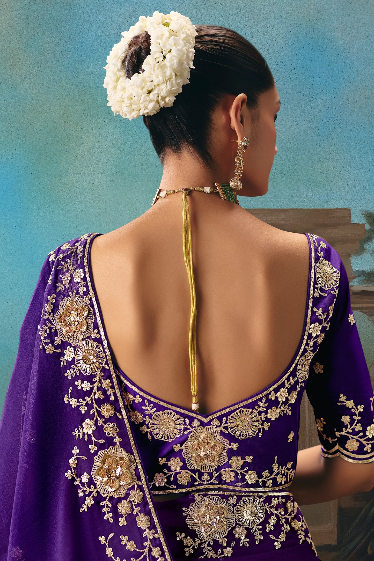 Purple Embroidered Organza Saree-SAR12025_3_SareeButa.com