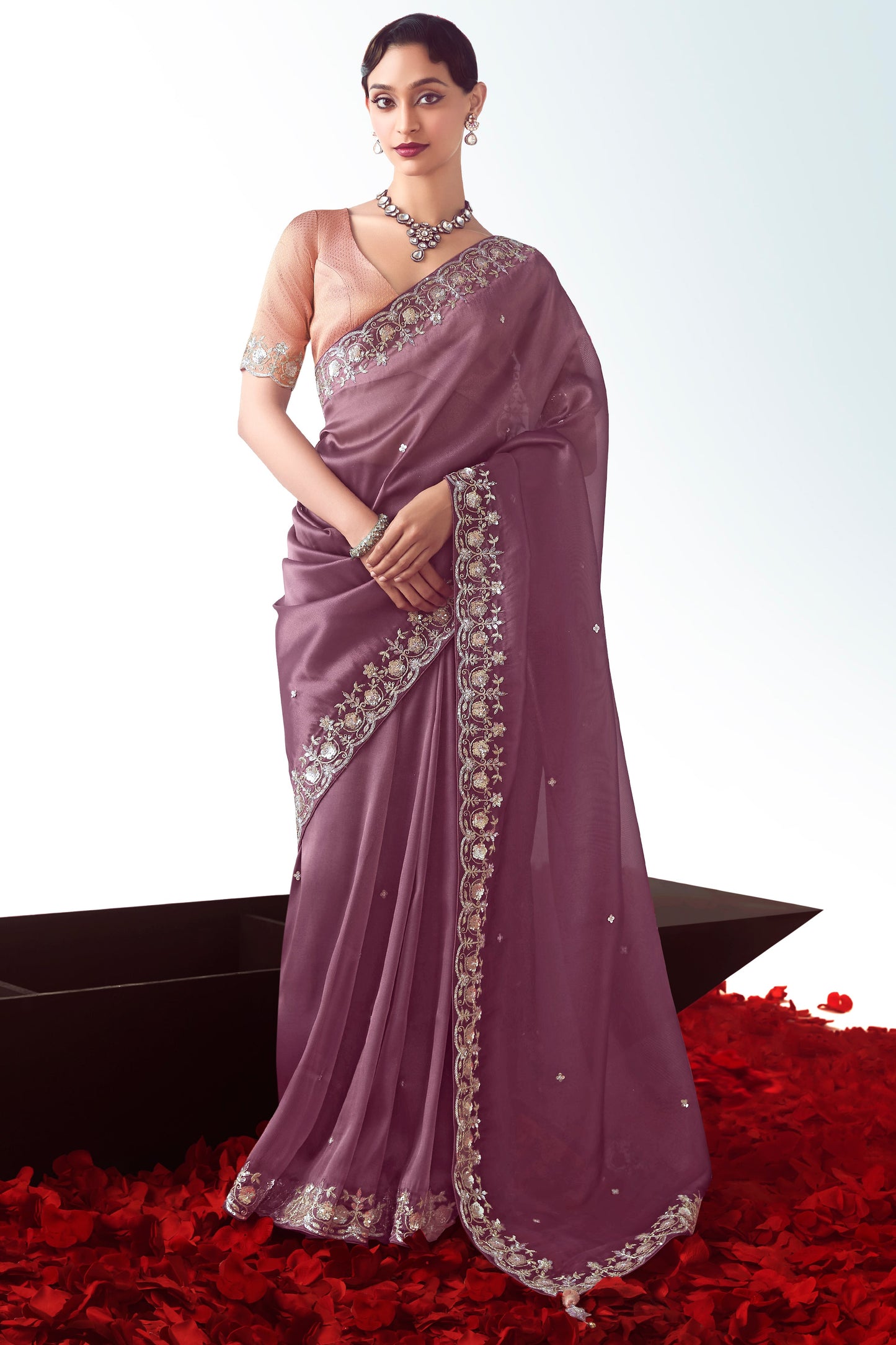 Purple Embroidered Organza Saree-ZB134782_1_SareeButa.com