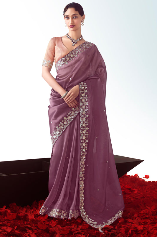 Purple Embroidered Organza Saree-ZB134782_1_SareeButa.com