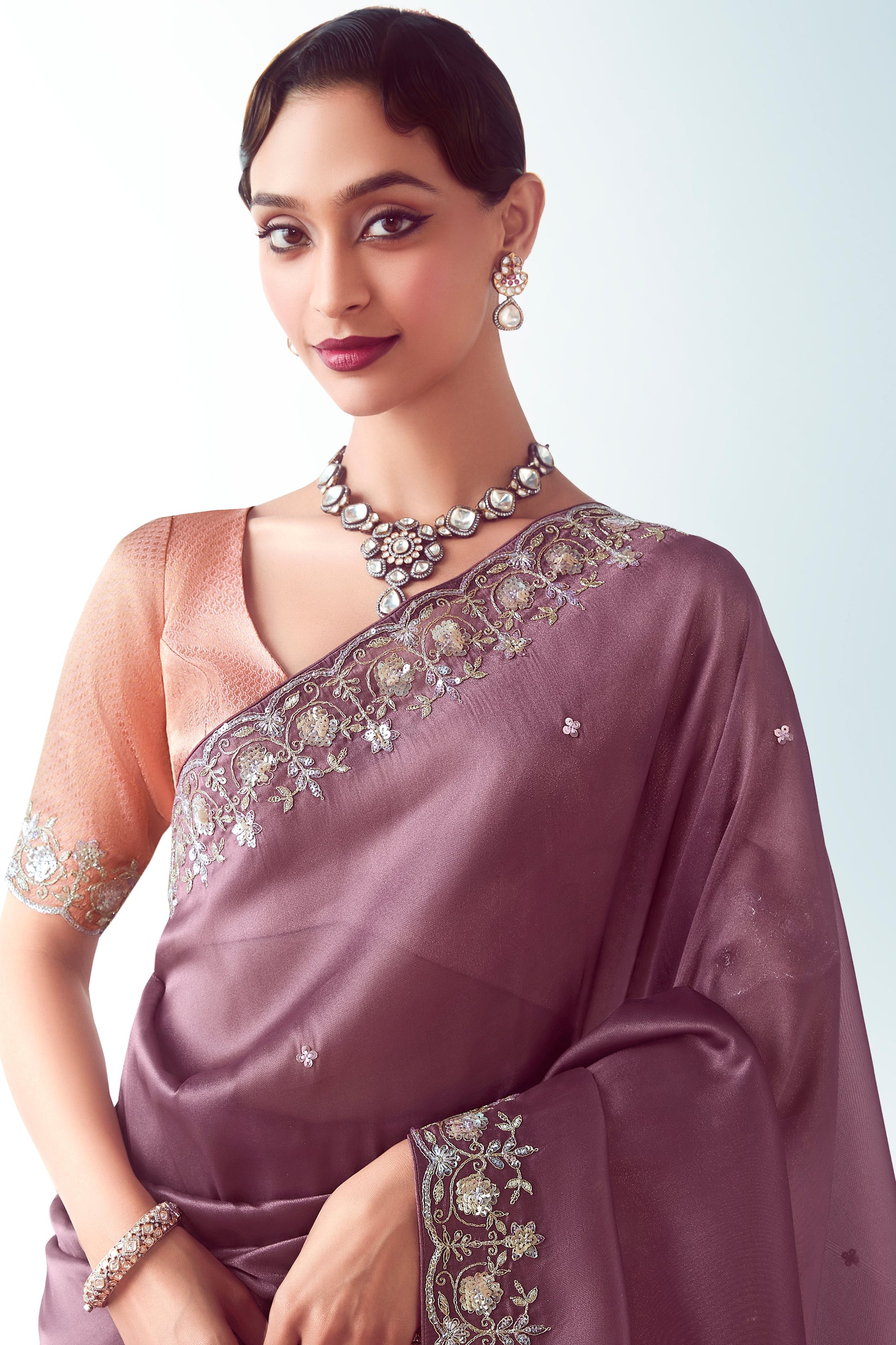 Purple Embroidered Organza Saree-ZB134782_2_SareeButa.com