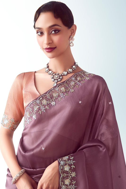 Purple Embroidered Organza Saree-ZB134782_2_SareeButa.com