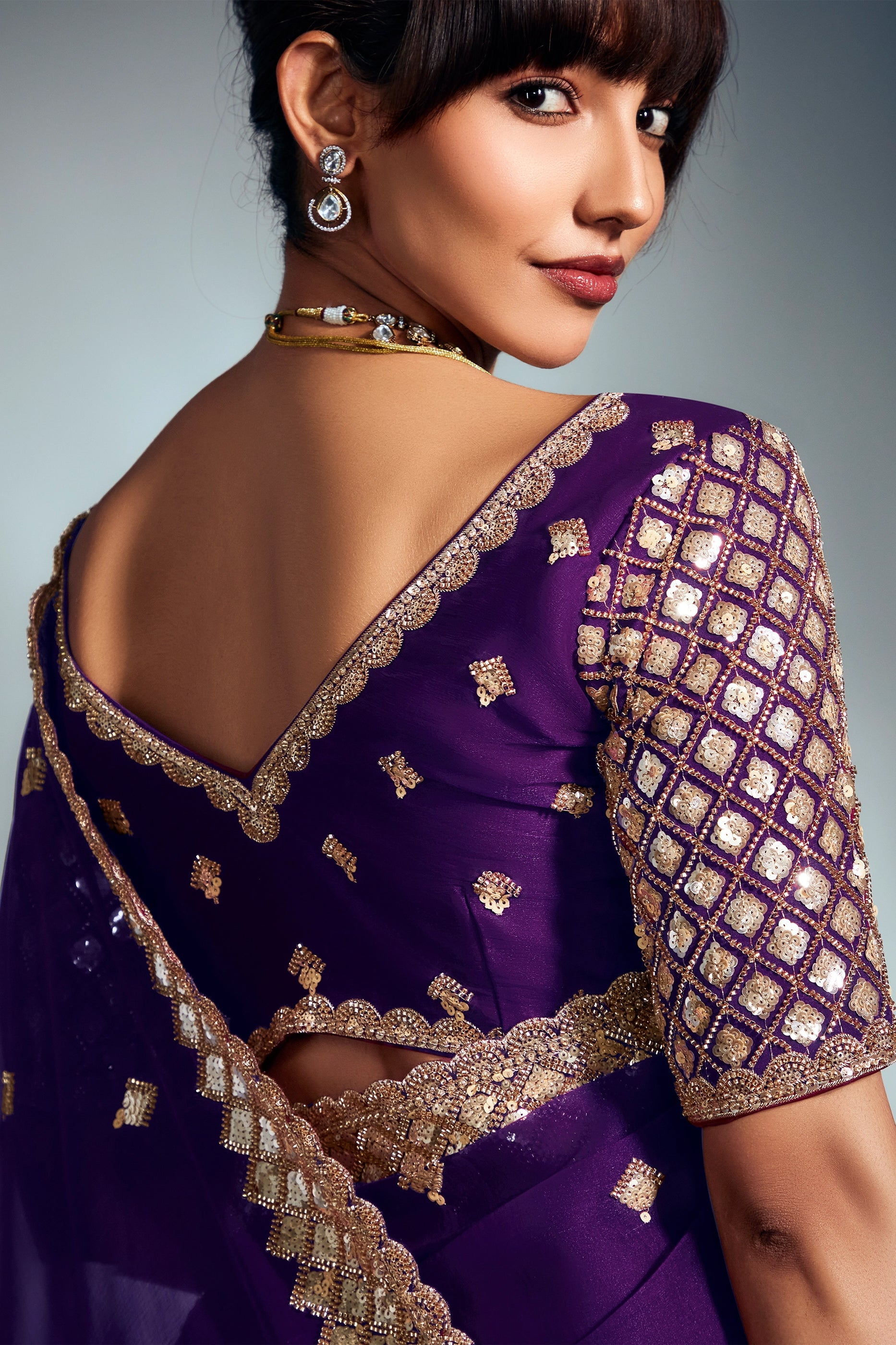 Purple Embroidered Organza Silk Saree-SAR10213_3_SareeButa.com
