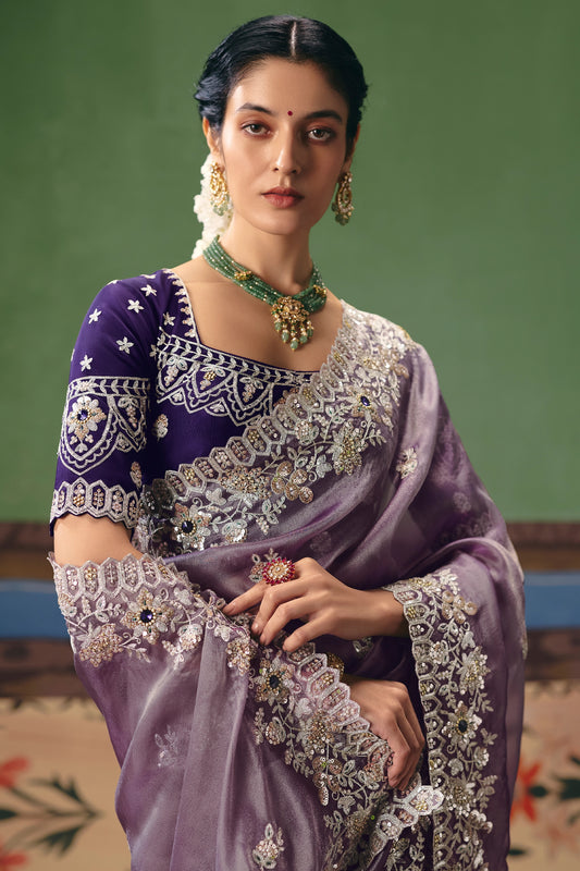 Purple Embroidered Organza Silk Saree-SAR12253_2_SareeButa.com