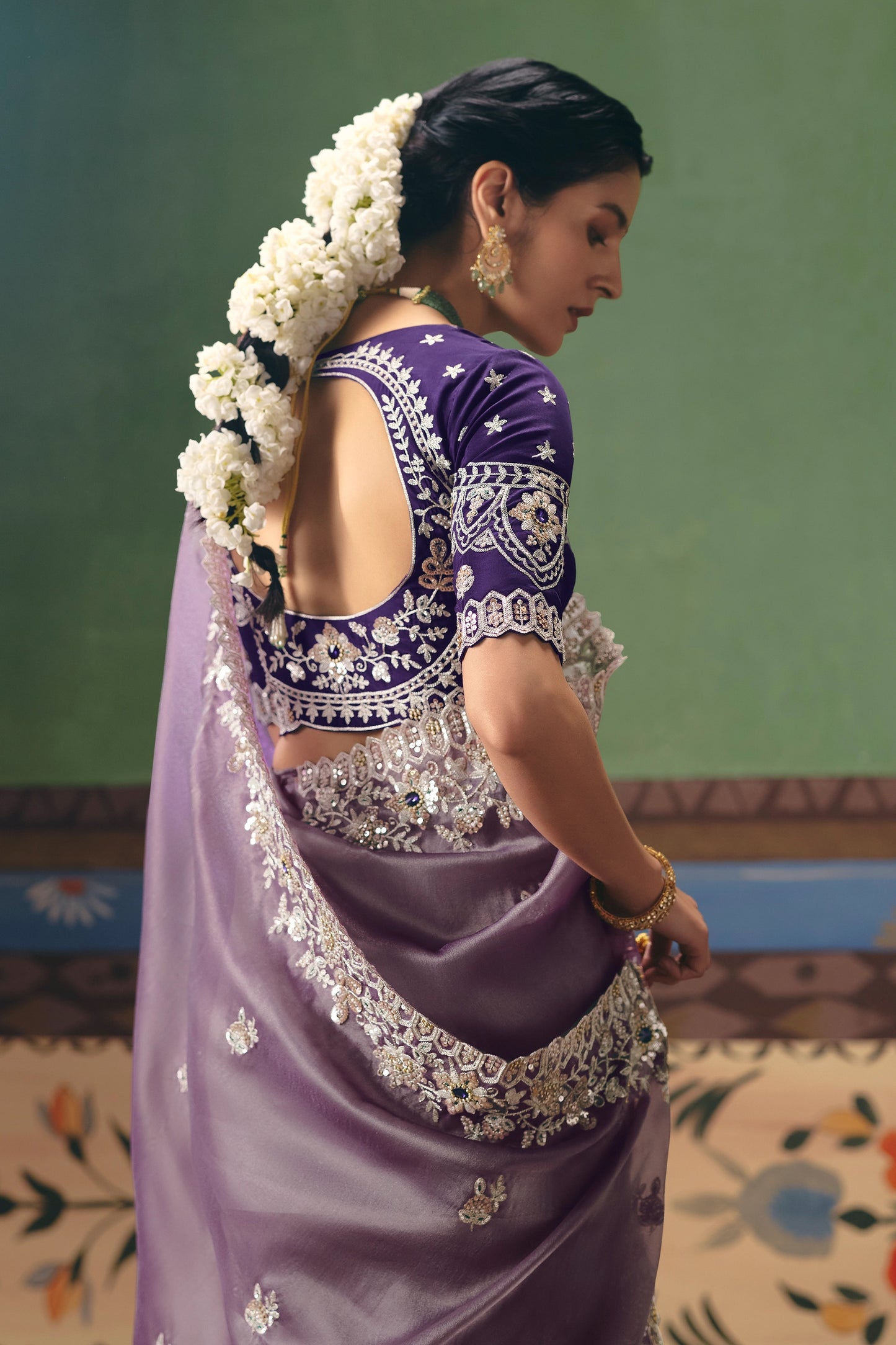 Purple Embroidered Organza Silk Saree-SAR12253_3_SareeButa.com