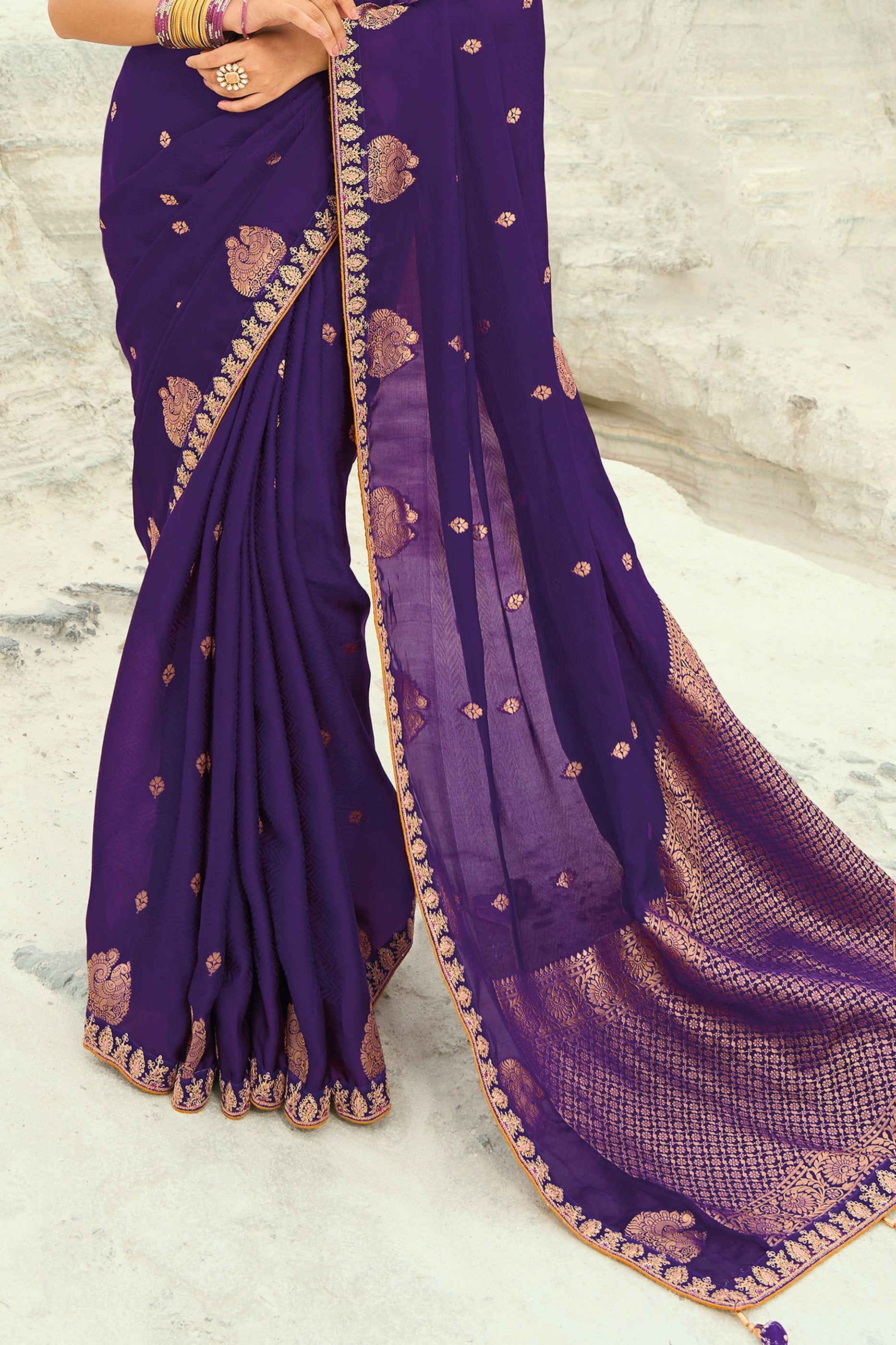 Purple Embroidered Organza Viscose Satin Saree-SAR10819_5_SareeButa.com