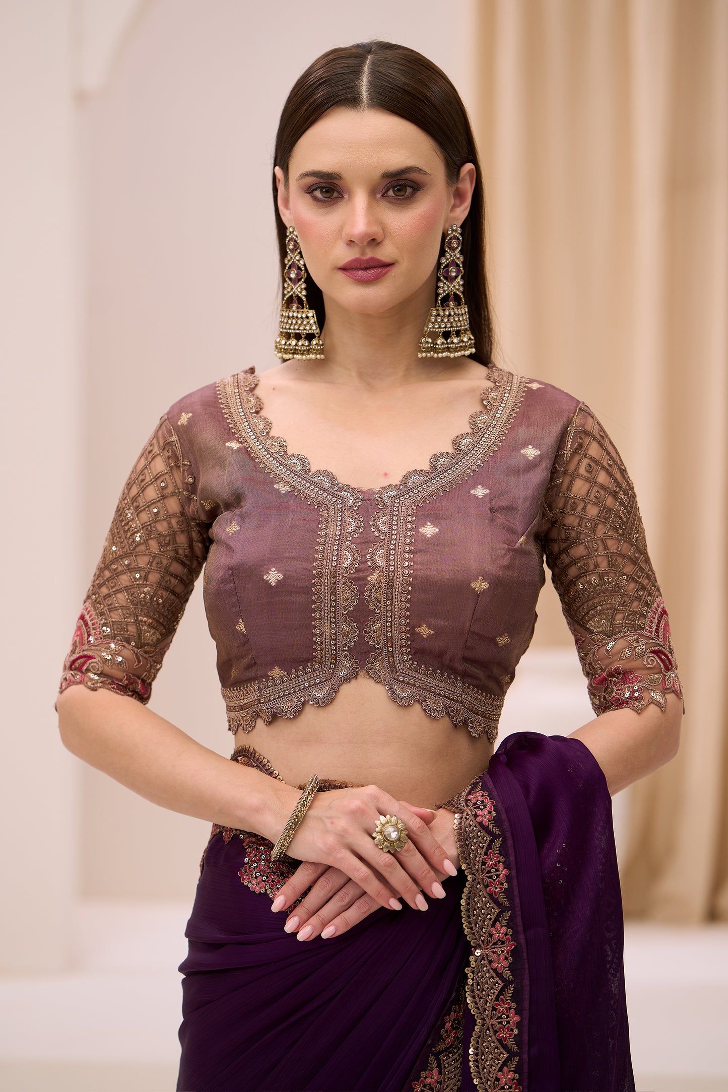 Purple Embroidered Satin Chiffon Saree-SAR12448_3_SareeButa.com