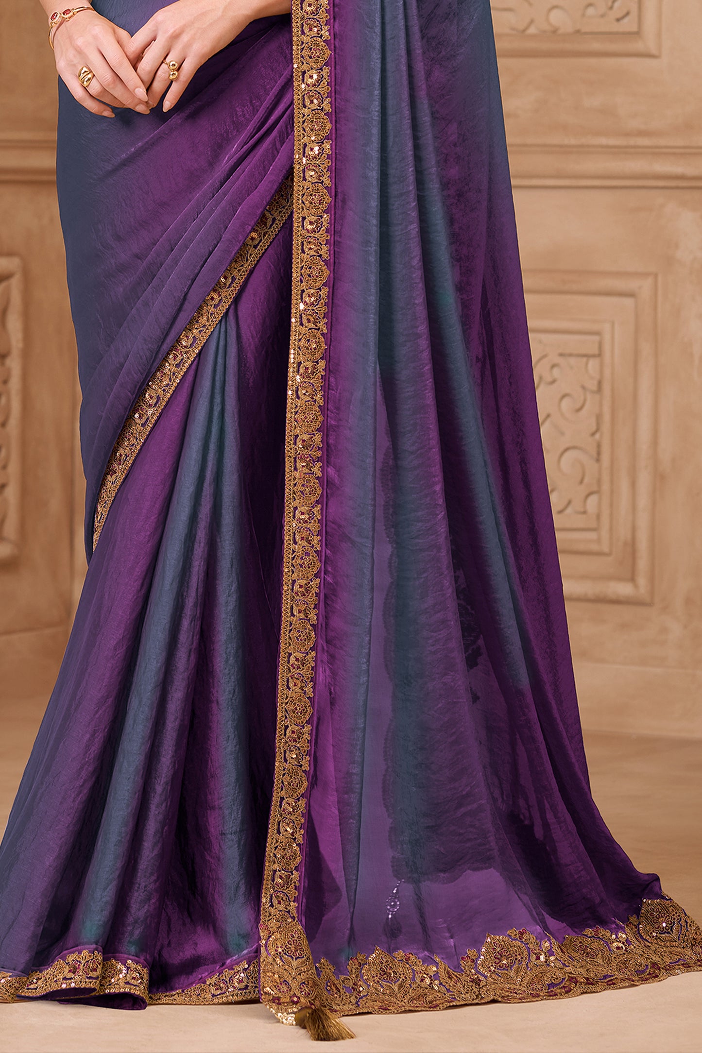 Purple Embroidered Satin Georgette Saree-SAR12471_5_SareeButa.com