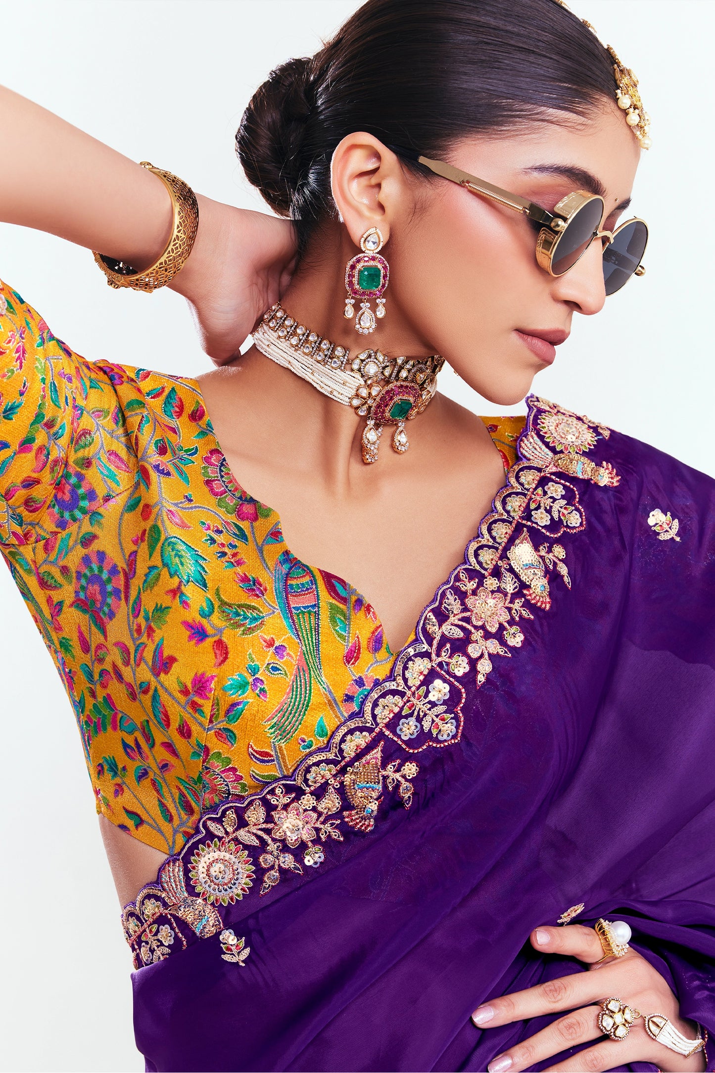 Purple Embroidered Satin Organza Saree-SAR12244_3_SareeButa.com