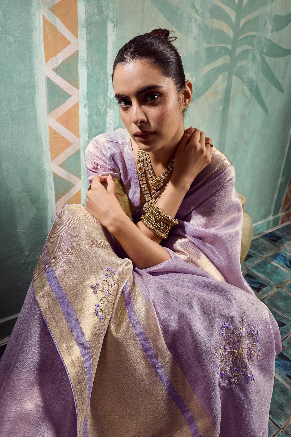Purple Embroidered Tissue Cotton Saree-SAR12942_2_SareeButa.com