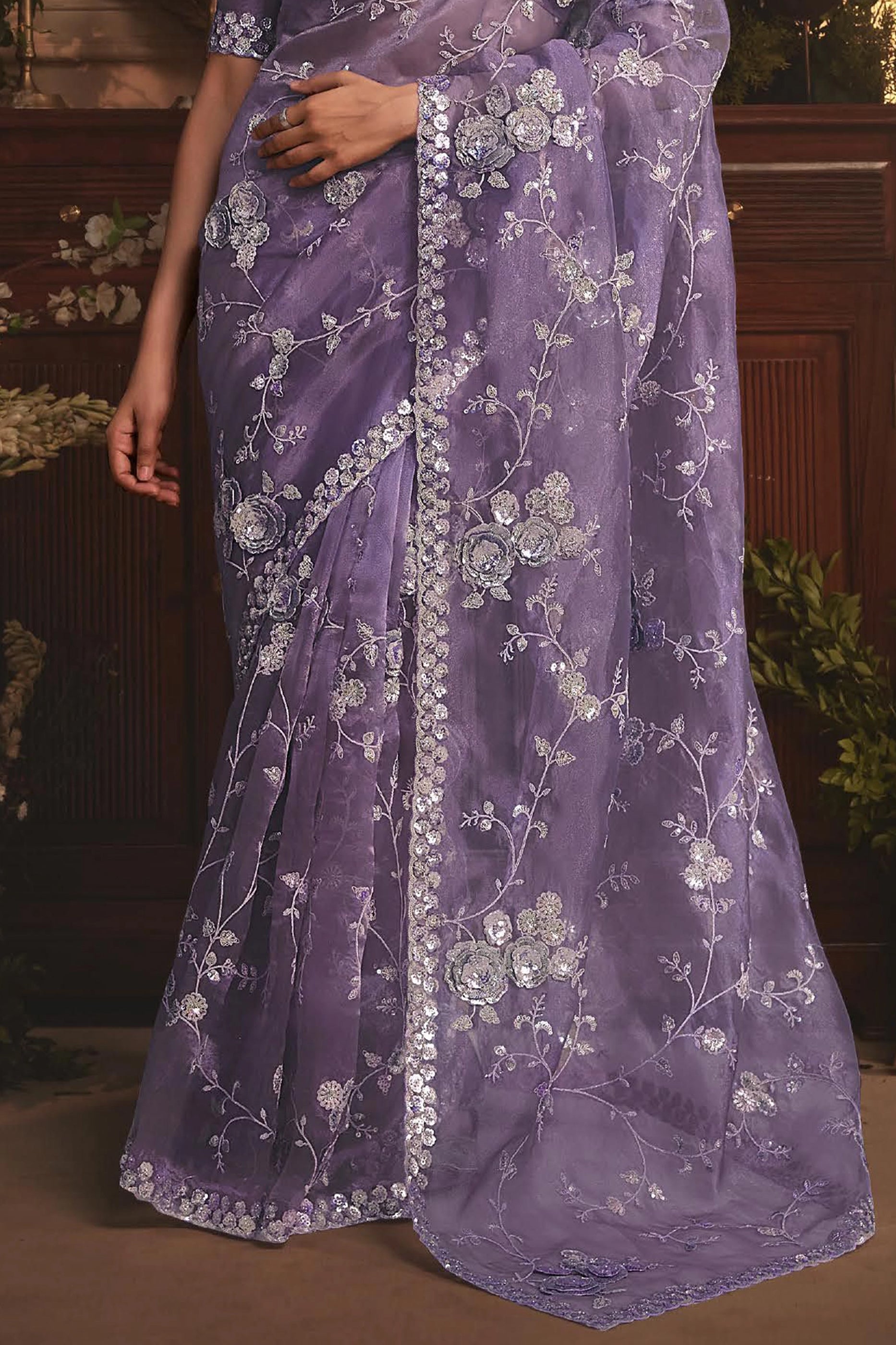 Purple Embroidered Tissue Organza Saree-SAR10236_5_SareeButa.com