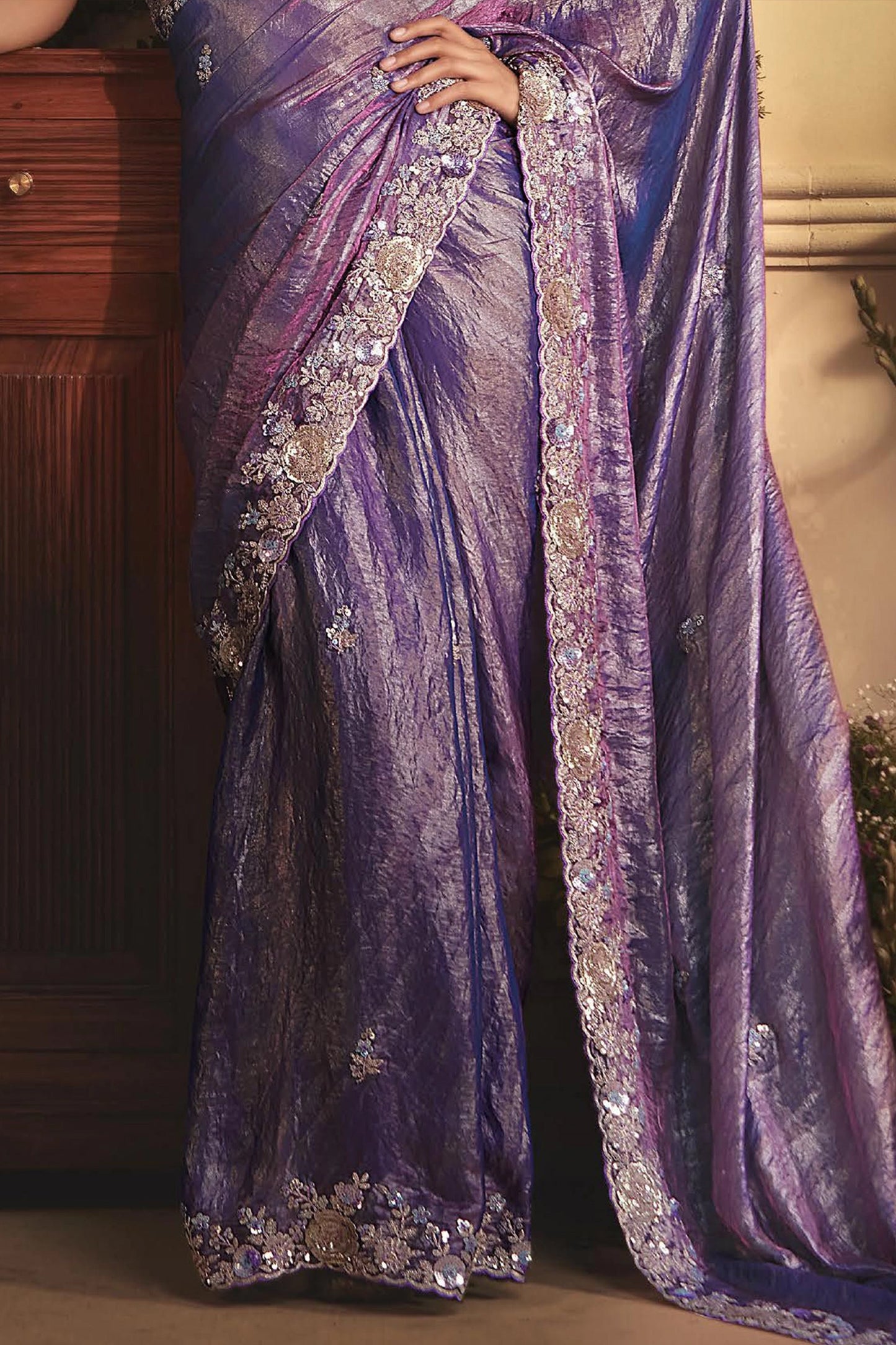 Purple Embroidered Tissue Organza Saree-SAR10244_5_SareeButa.com