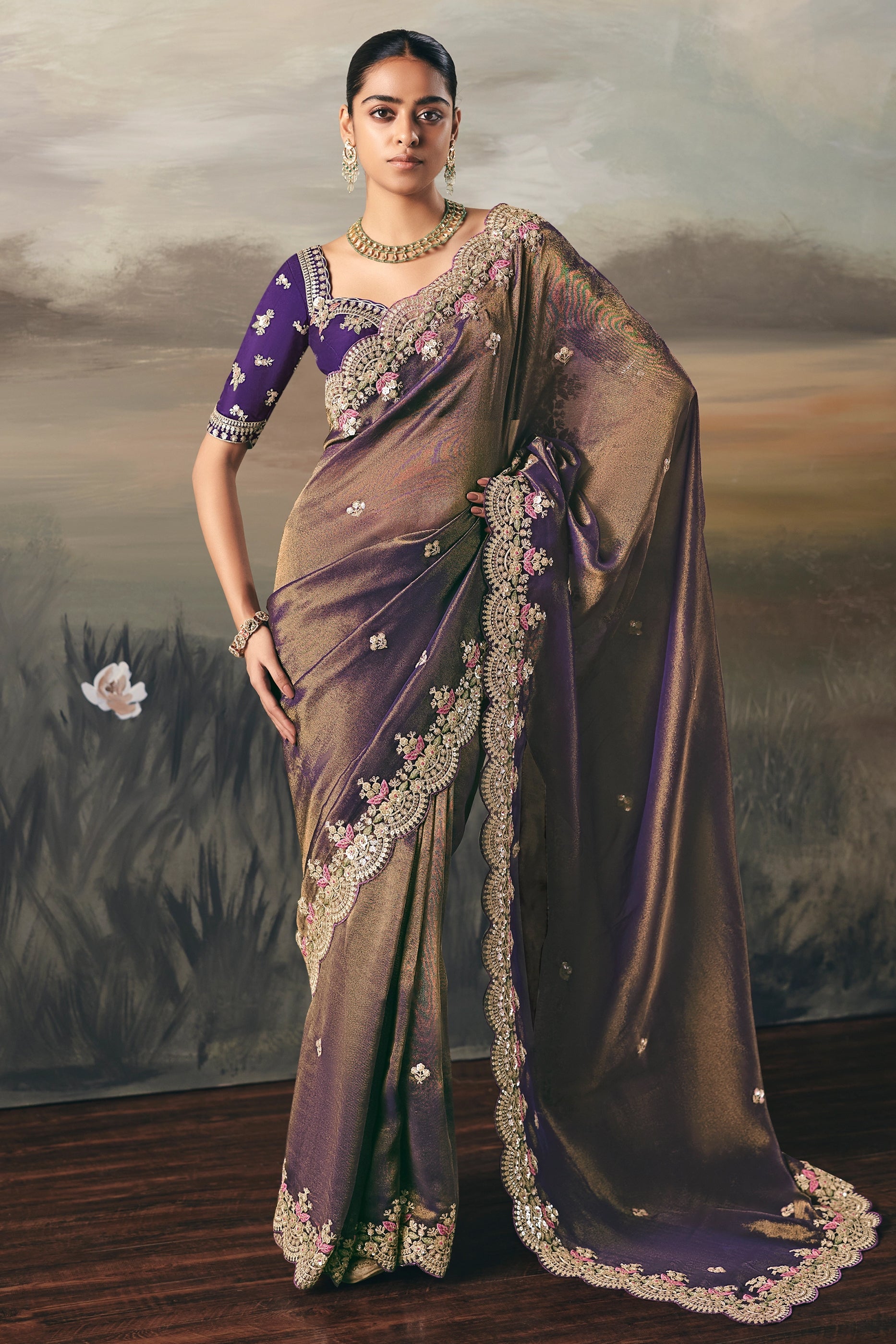 Purple Embroidered Tissue Saree-SAR10829_1_SareeButa.com