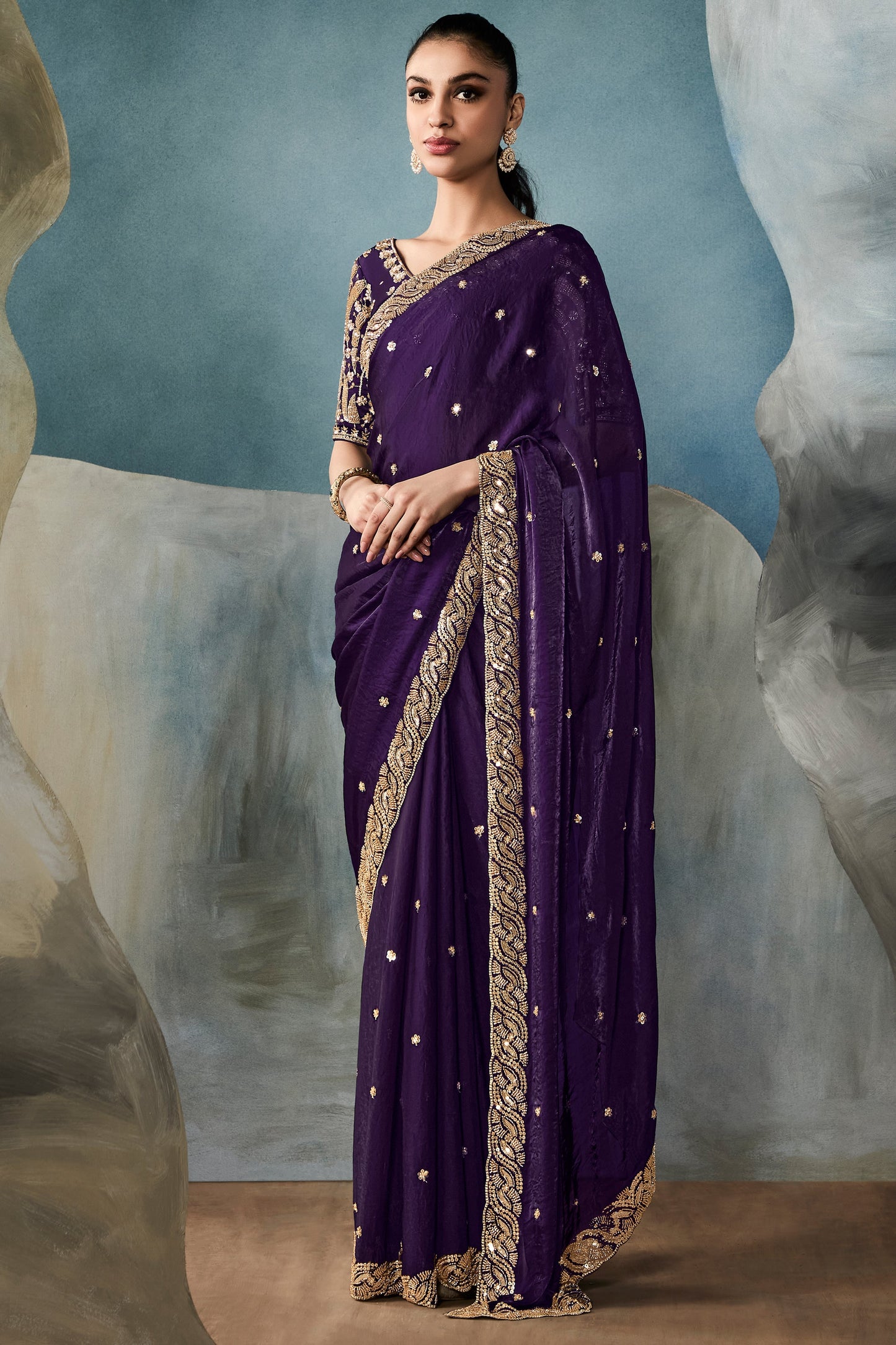 Purple Embroidered Tissue Saree-ZB134336_1_SareeButa.com