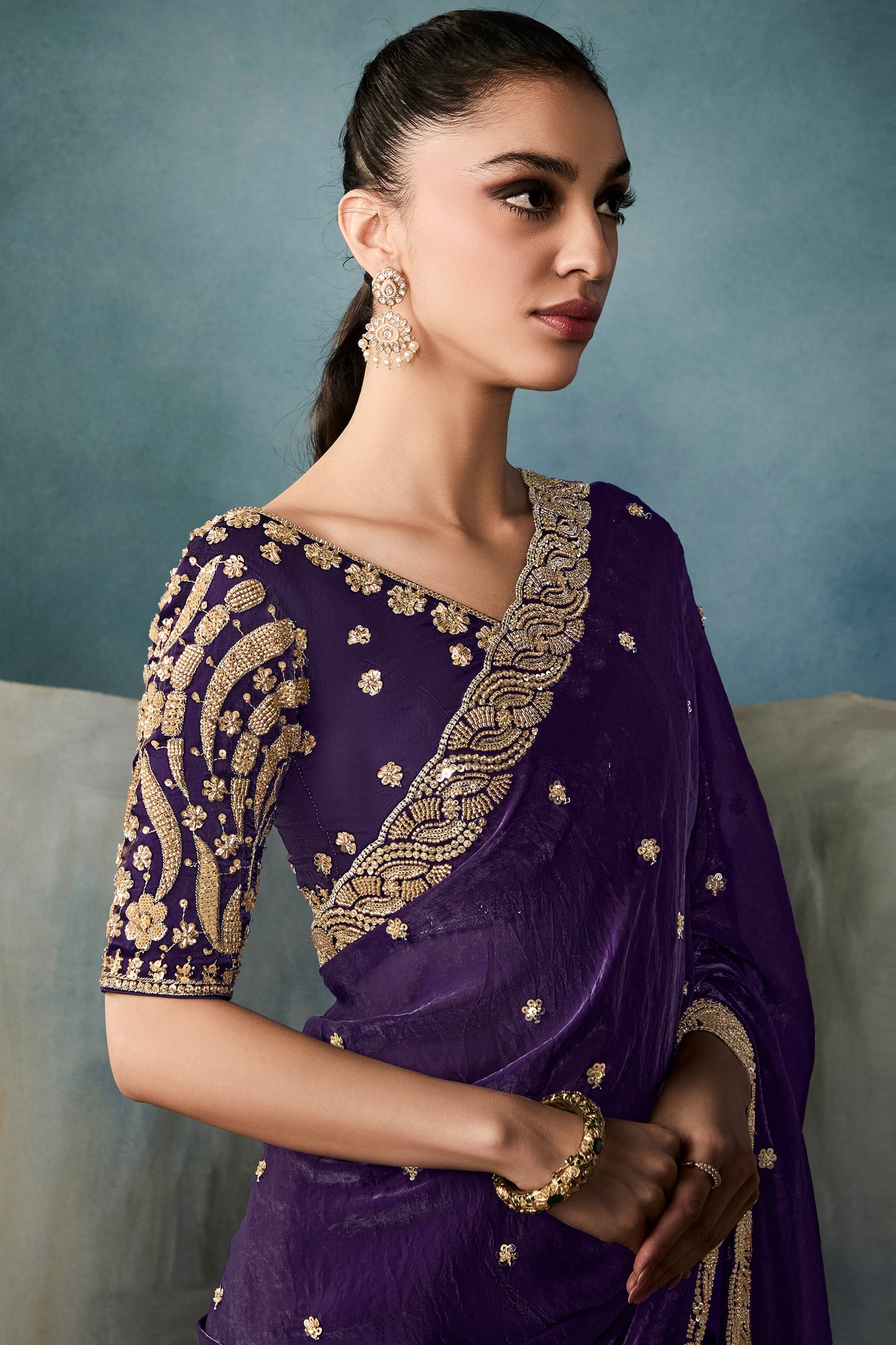 Purple Embroidered Tissue Saree-ZB134336_2_SareeButa.com
