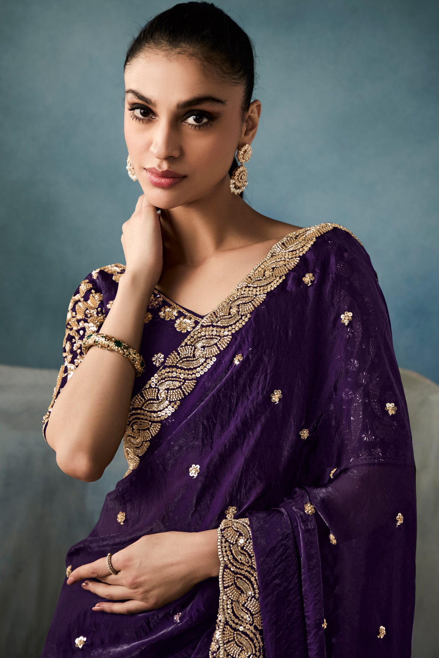 Purple Embroidered Tissue Saree-ZB134336_4_SareeButa.com