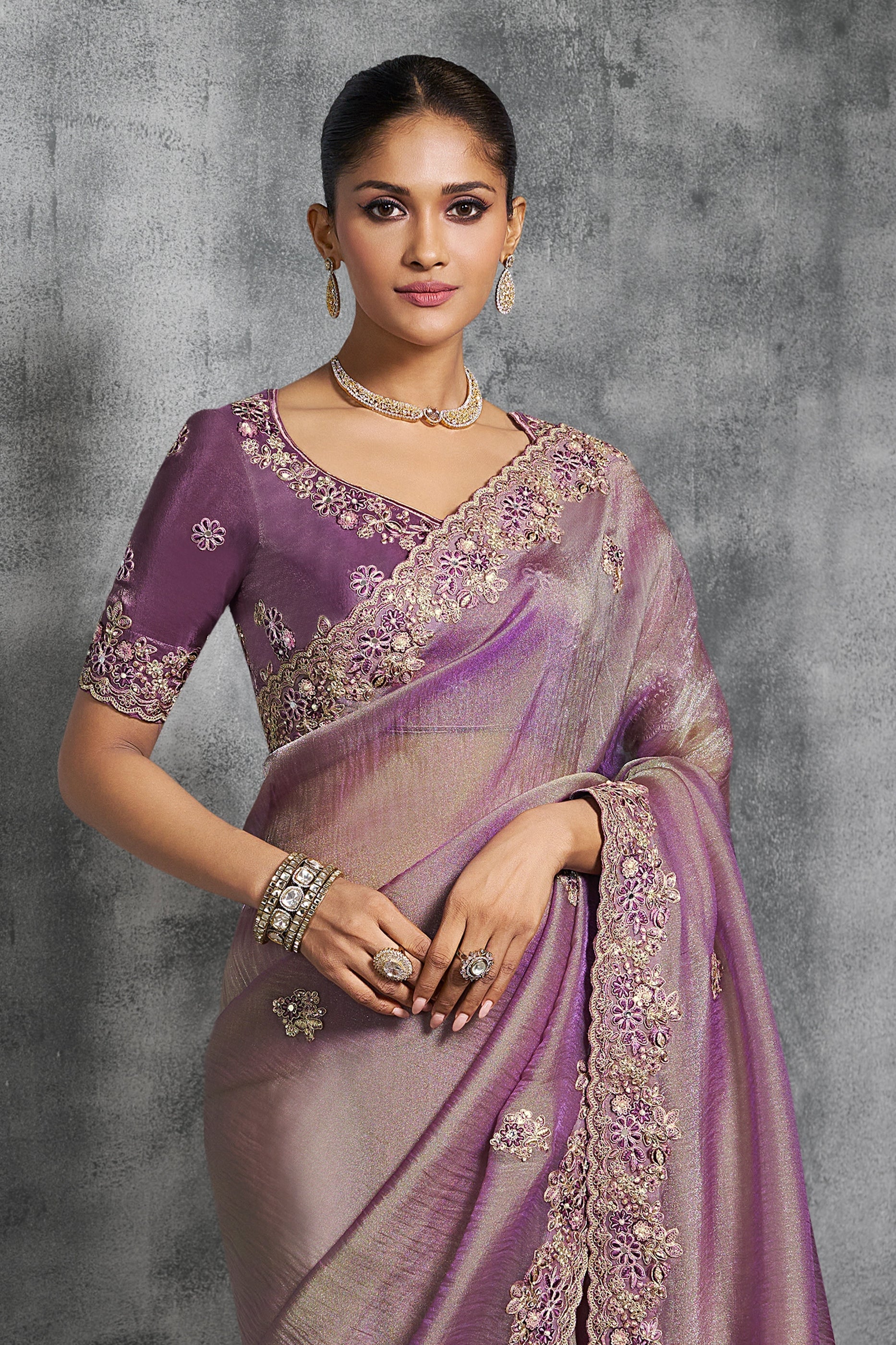 Purple Embroidered Tissue Silk Saree-SAR10452_4_SareeButa.com