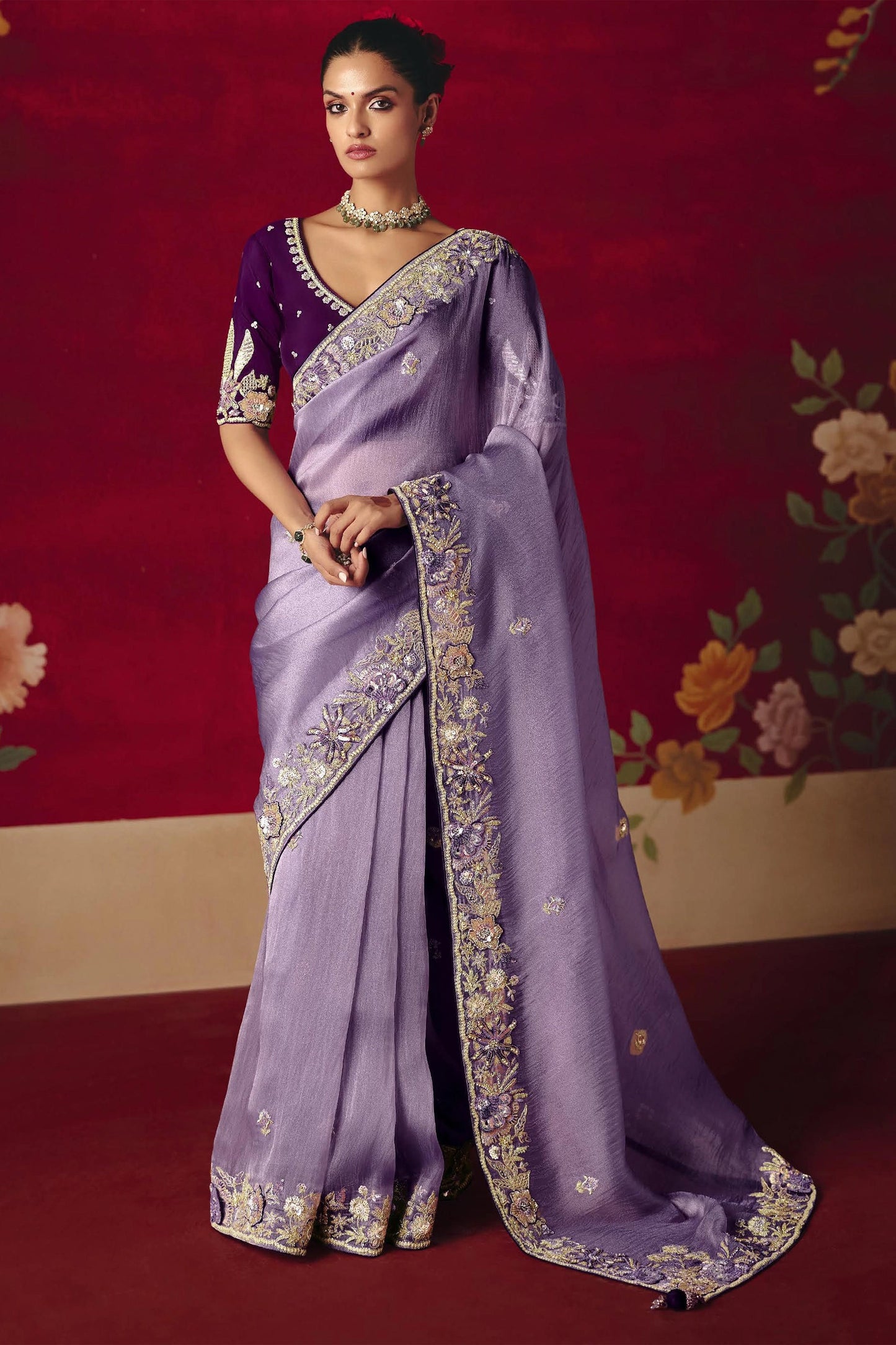 Purple Embroidered Tissue Silk Saree-SAR11456_1_SareeButa.com