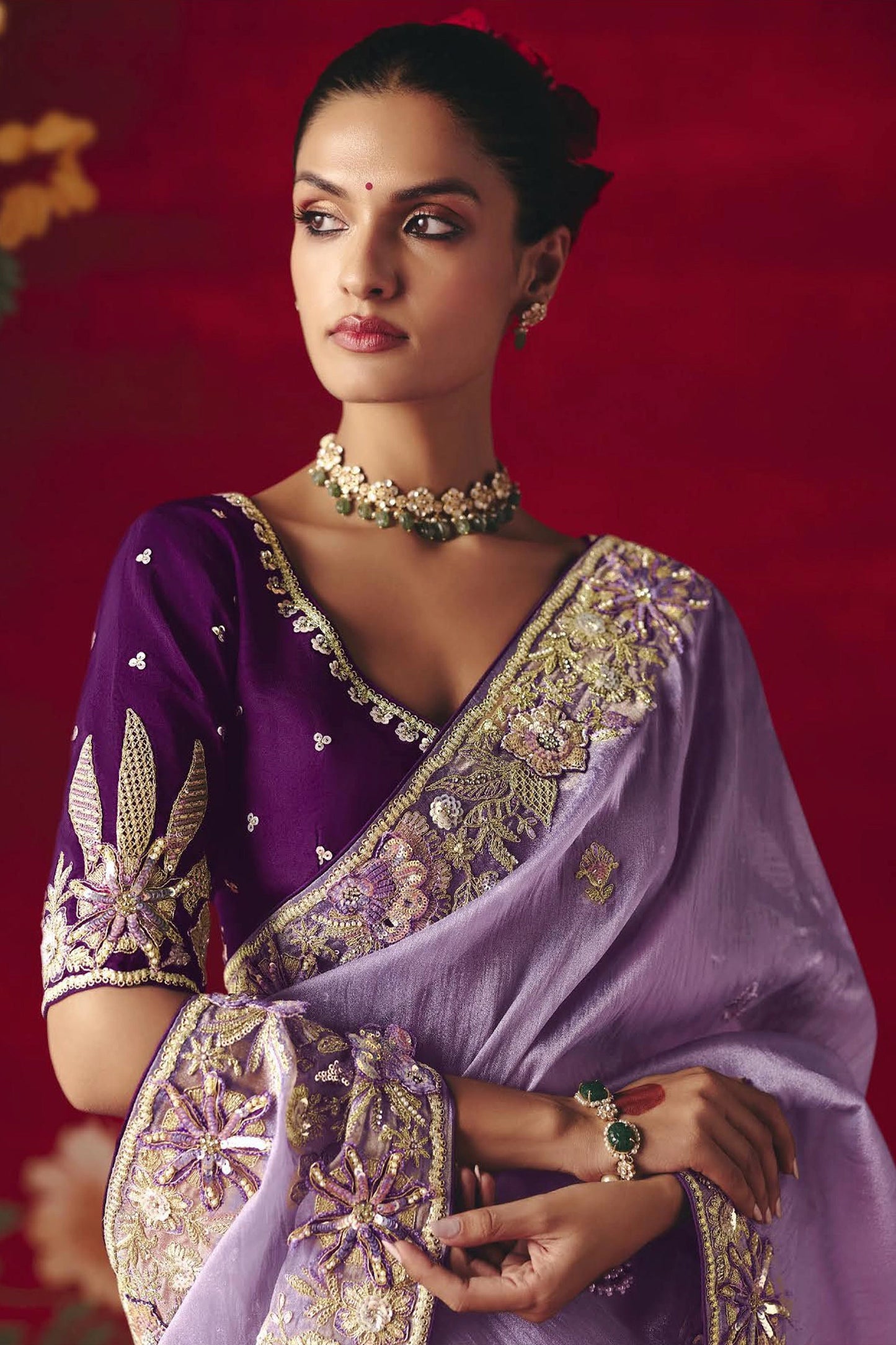 Purple Embroidered Tissue Silk Saree-SAR11456_2_SareeButa.com