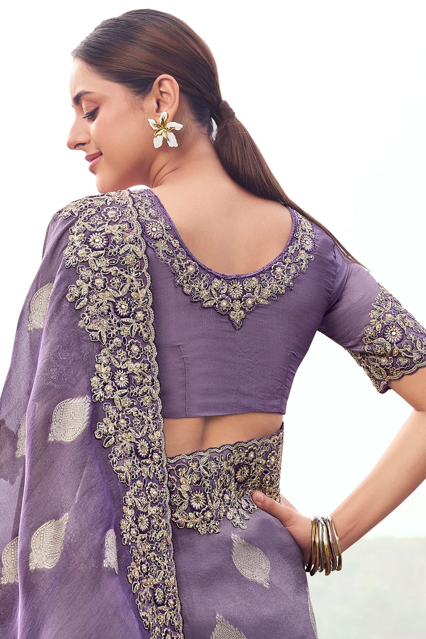 Purple Embroidered Woven Tissue Silk Saree-SAR11006_3_SareeButa.com