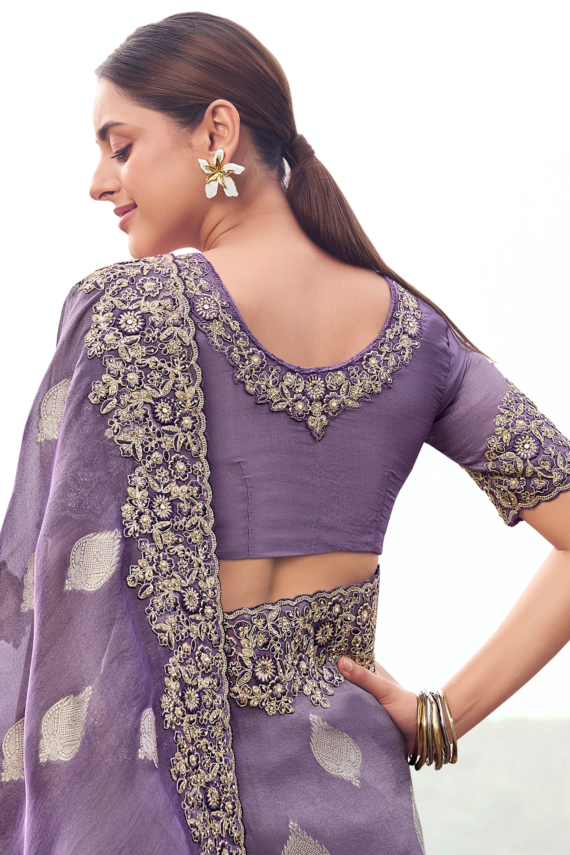 Purple Embroidered Woven Tissue Silk Saree-SAR11006_3_SareeButa.com