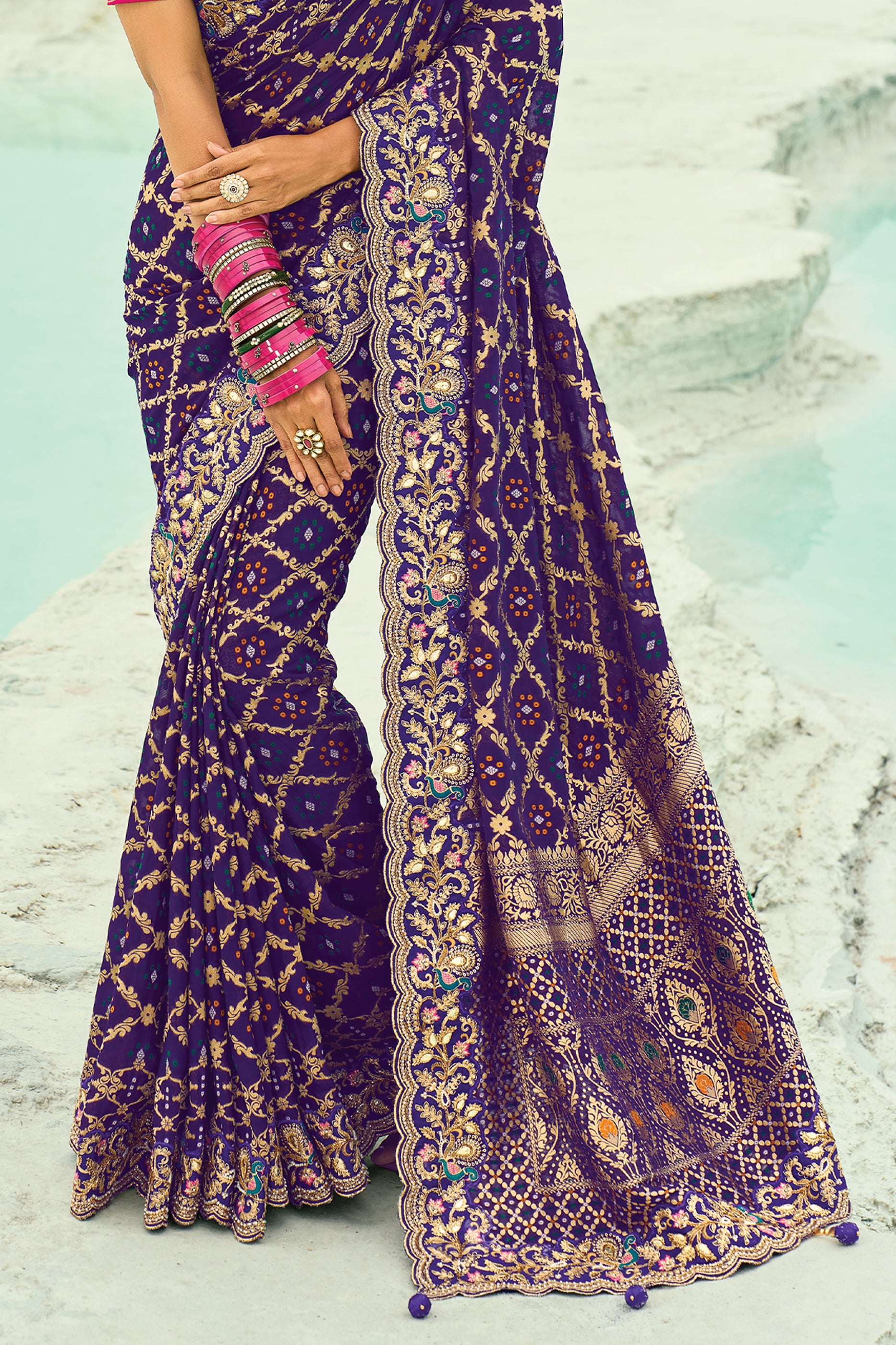 purple-georgette-bandhani-saree-sar10302_6_Sareebuta.com