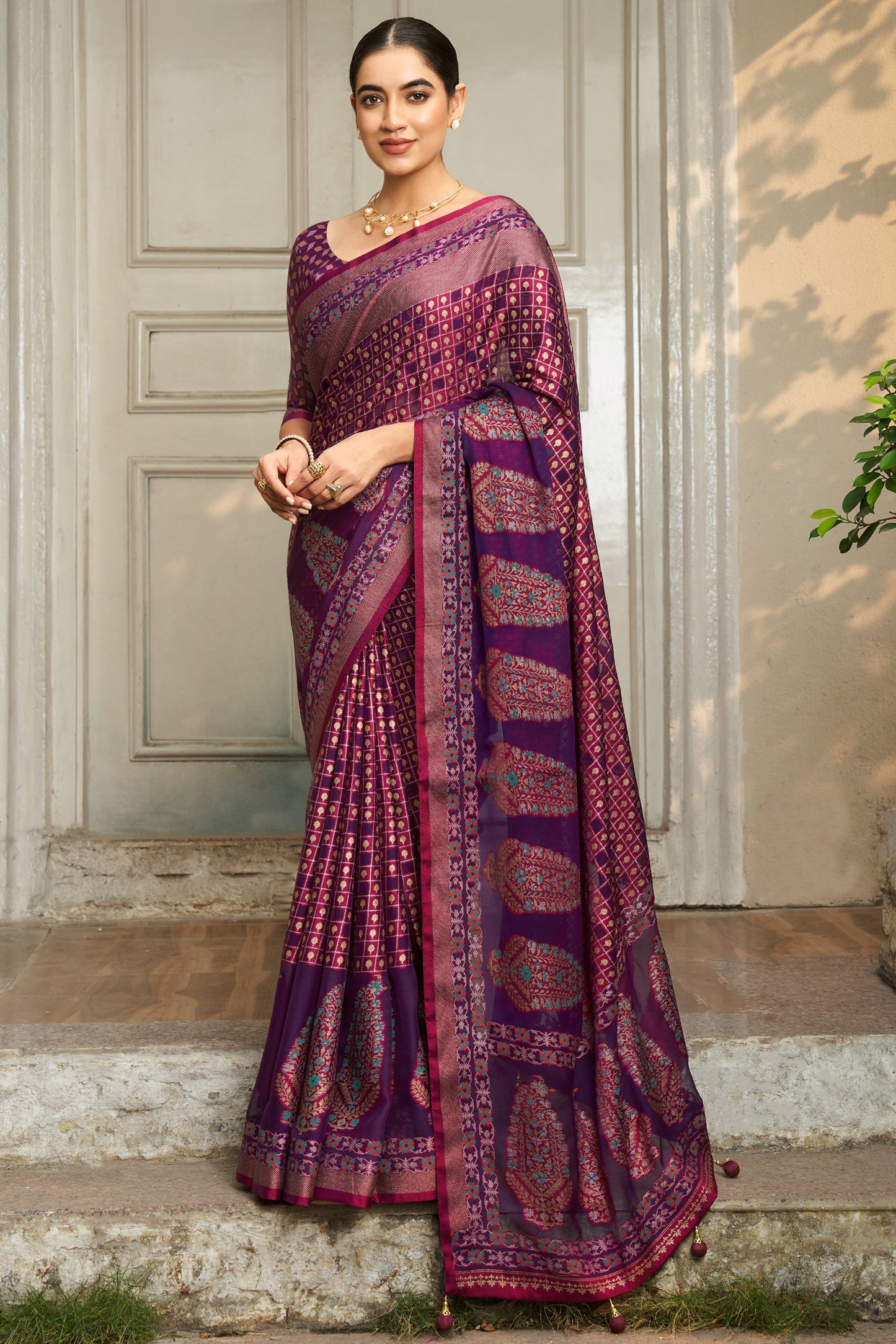 Purple Georgette Brasso Saree-ZB134517_1_SareeButa.com