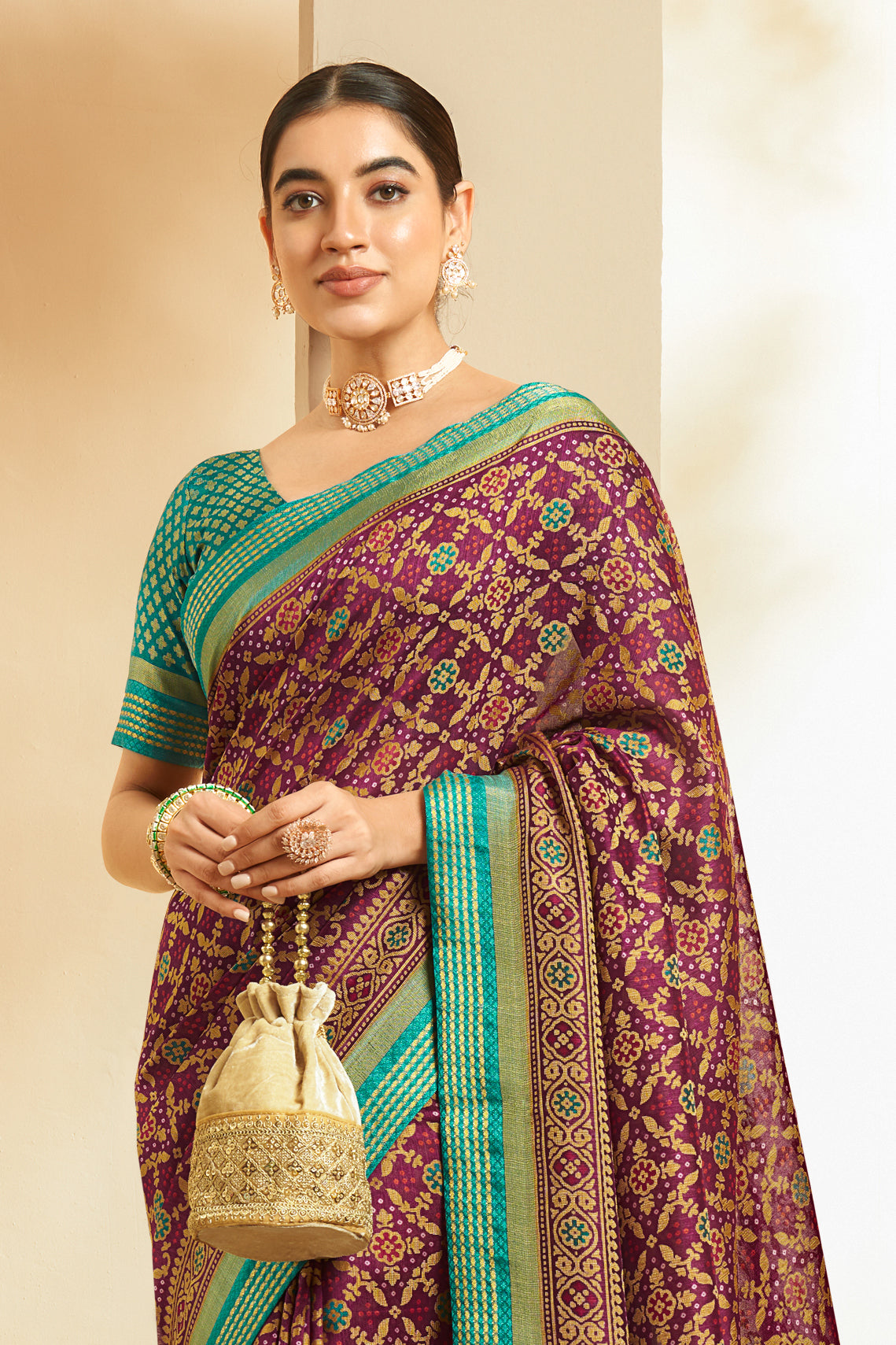 Purple Georgette Patola Saree-ZB134168_2_SareeButa.com