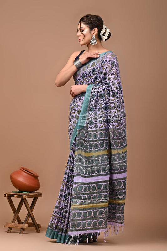 purple-handblock-print-cotton-linen-saree-zb132552_2_SareeButa.com