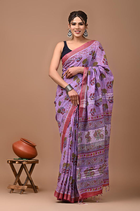 purple-handblock-print-cotton-linen-saree-zb132566_1_SareeButa.com