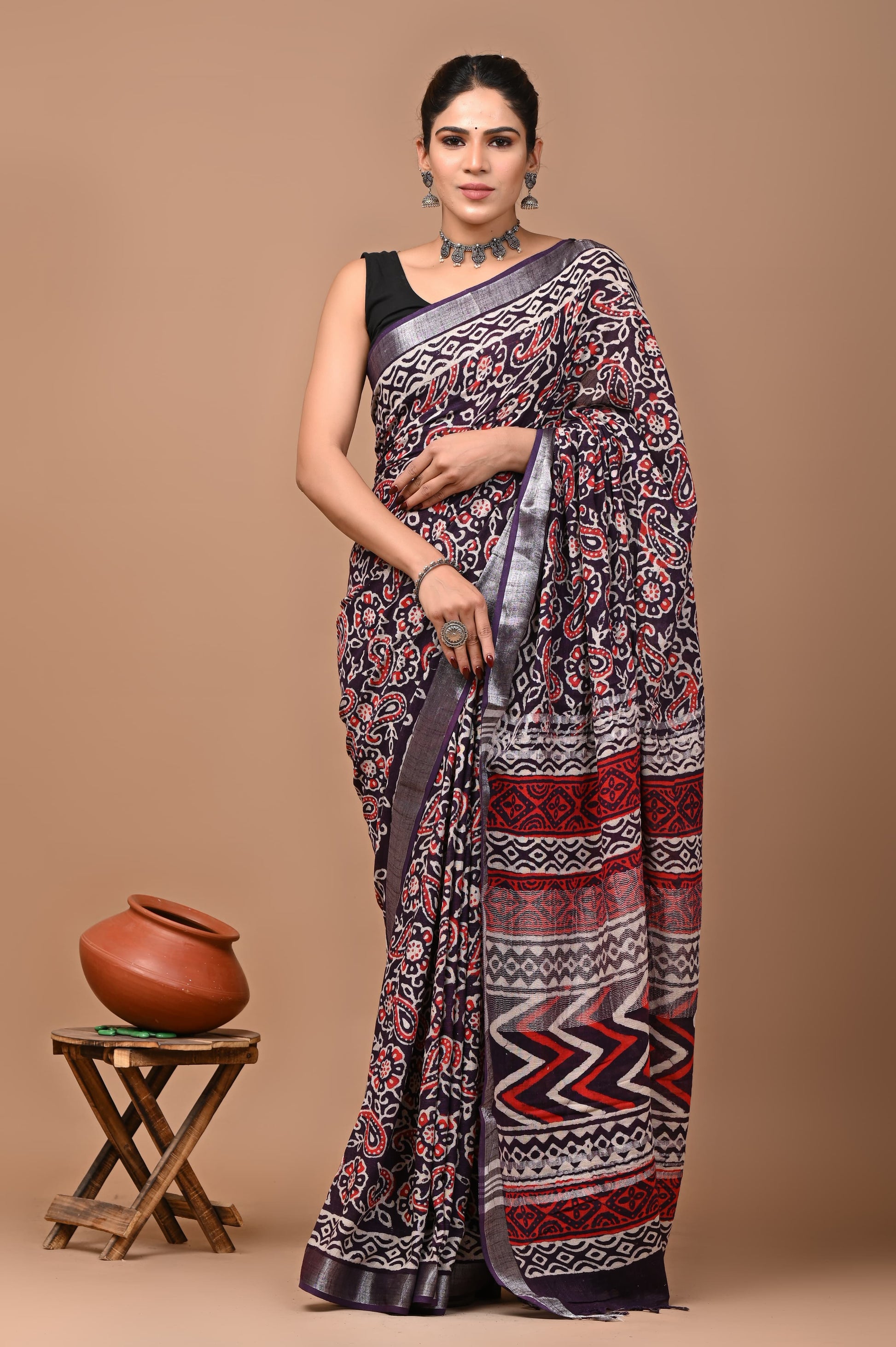 purple-handblock-print-cotton-linen-saree-zb132572_1_SareeButa.com