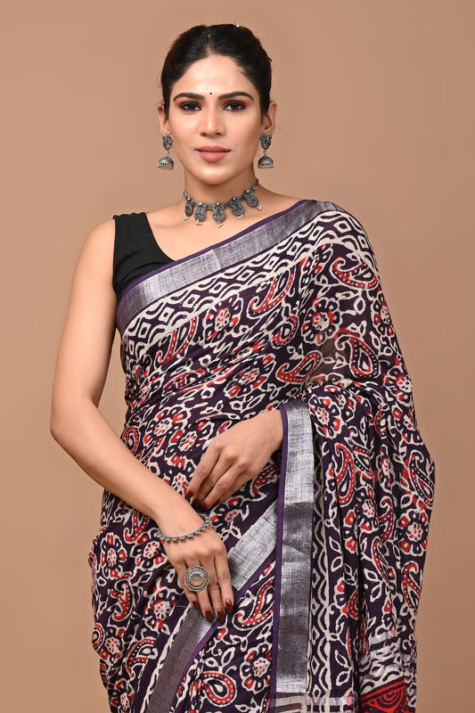 purple-handblock-print-cotton-linen-saree-zb132572_2_SareeButa.com