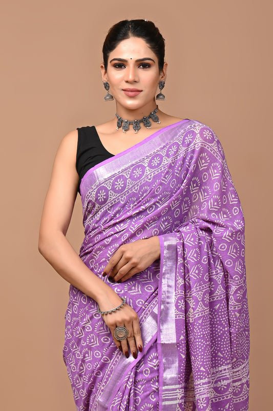 purple-handblock-print-cotton-linen-saree-zb132593_2_SareeButa.com