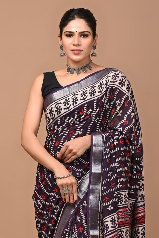 purple-handblock-print-cotton-linen-saree-zb132612_2_SareeButa.com