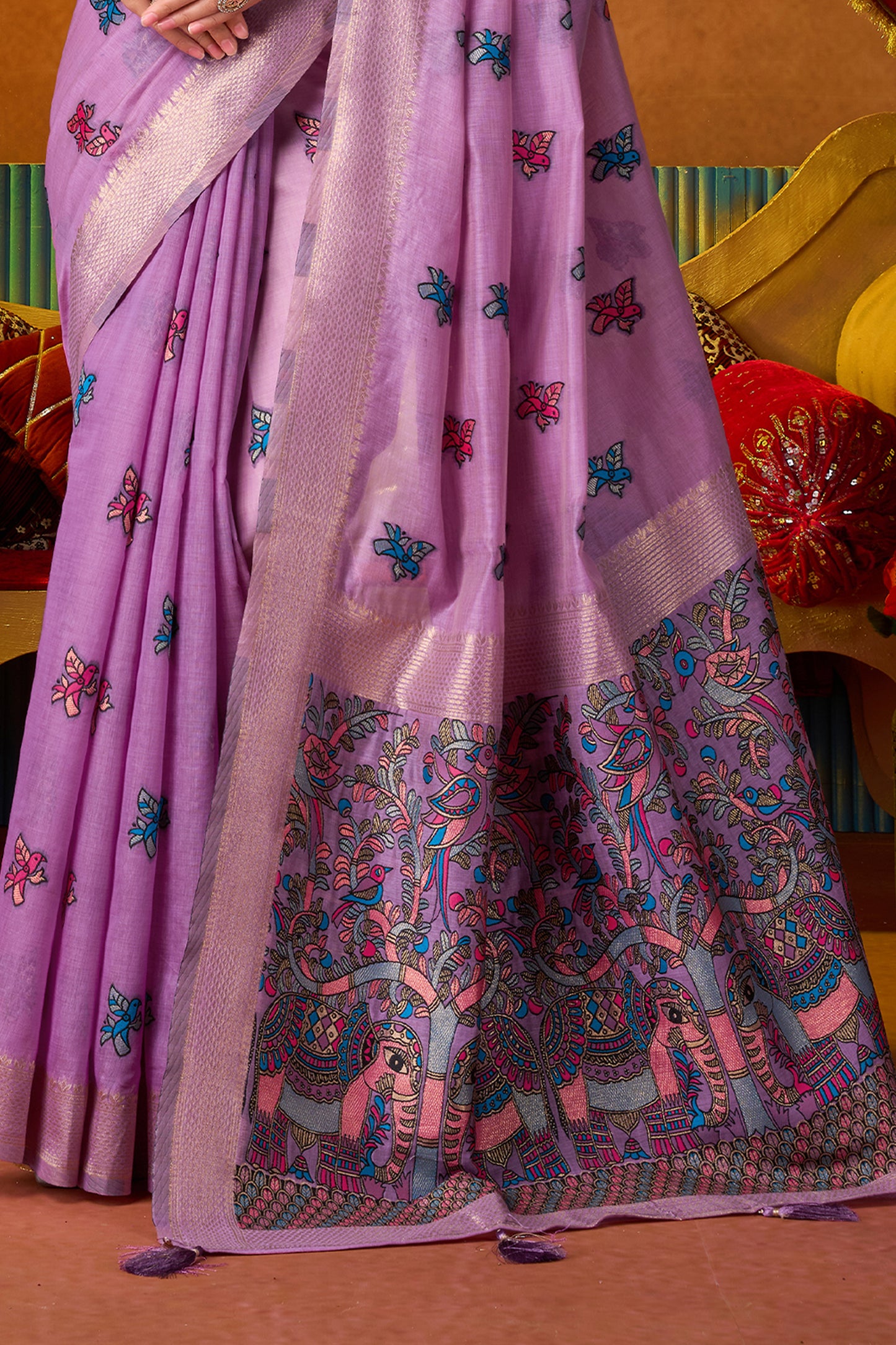 Purple Katha Work Khadi Cotton Saree-SAR12693_4_SareeButa.com
