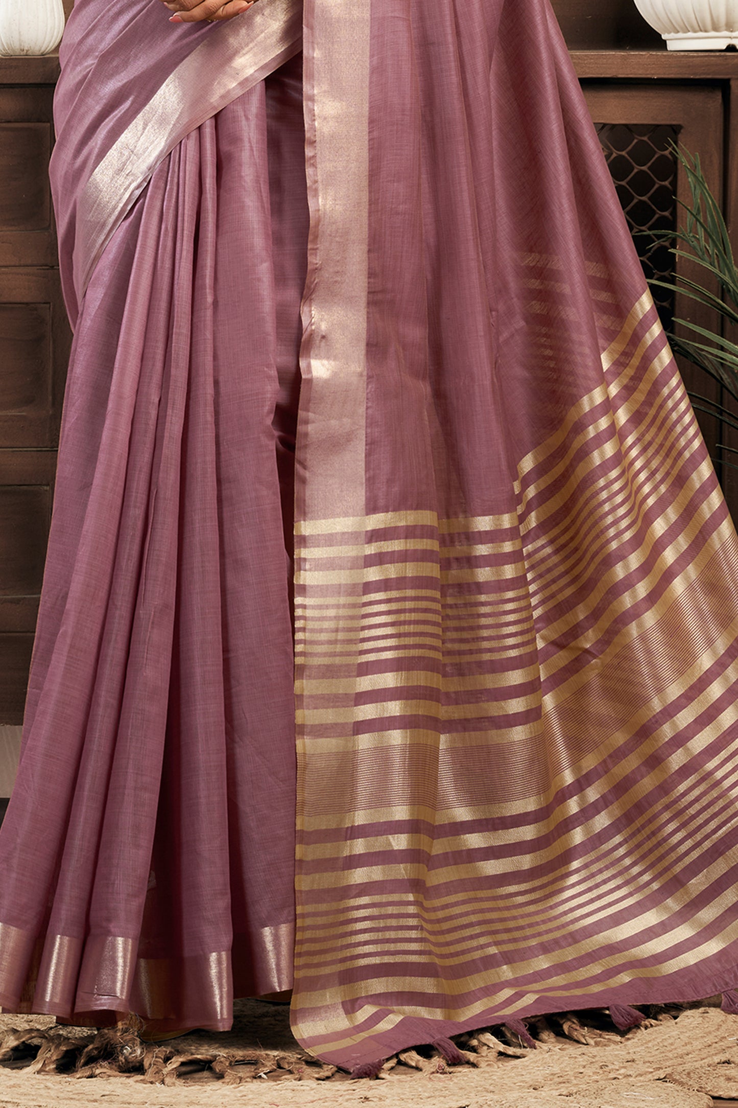 Purple Khadi Cotton Saree-SAR12651_4_SareeButa.com