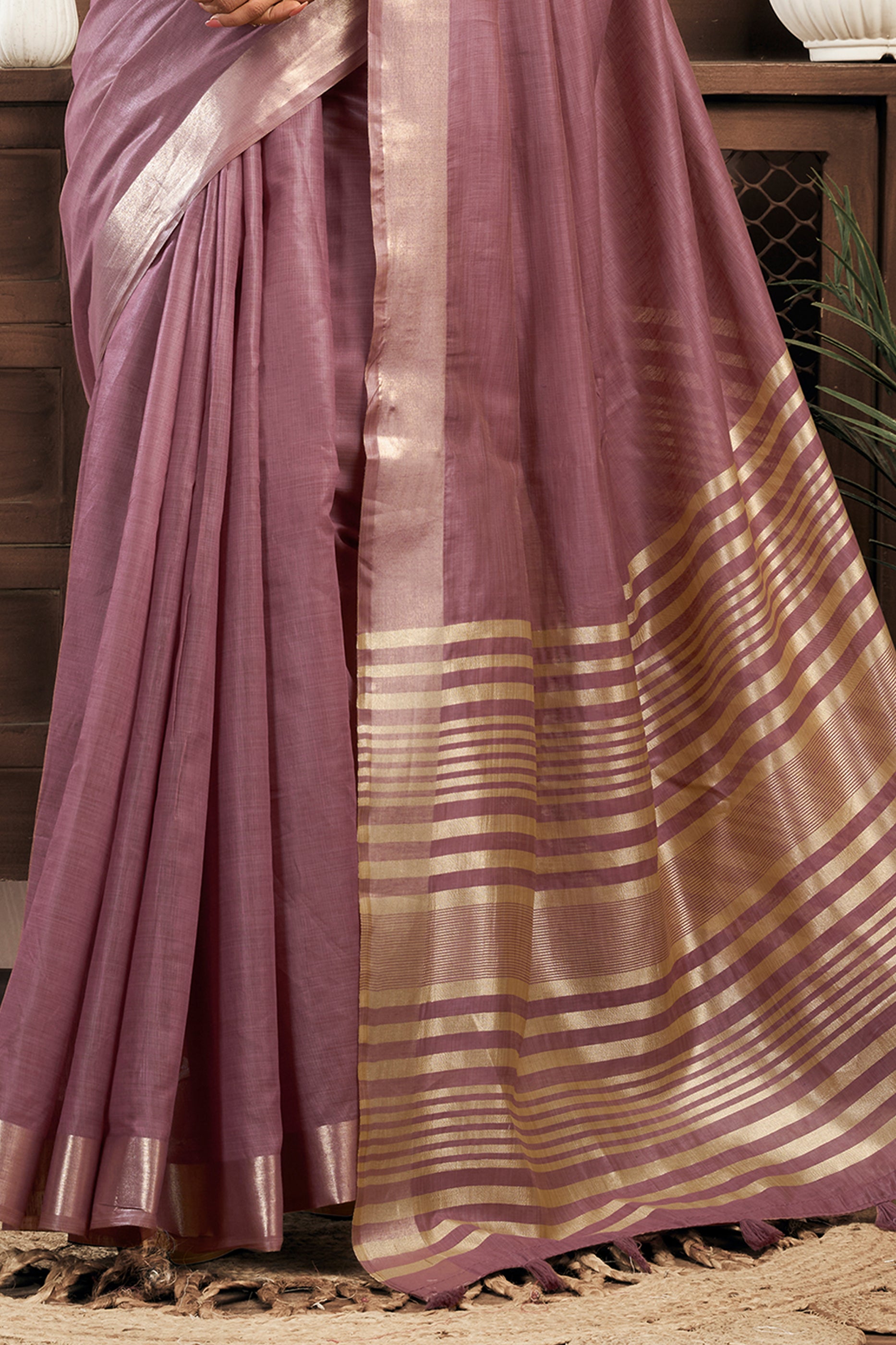 Purple Khadi Cotton Saree-SAR12651_4_SareeButa.com