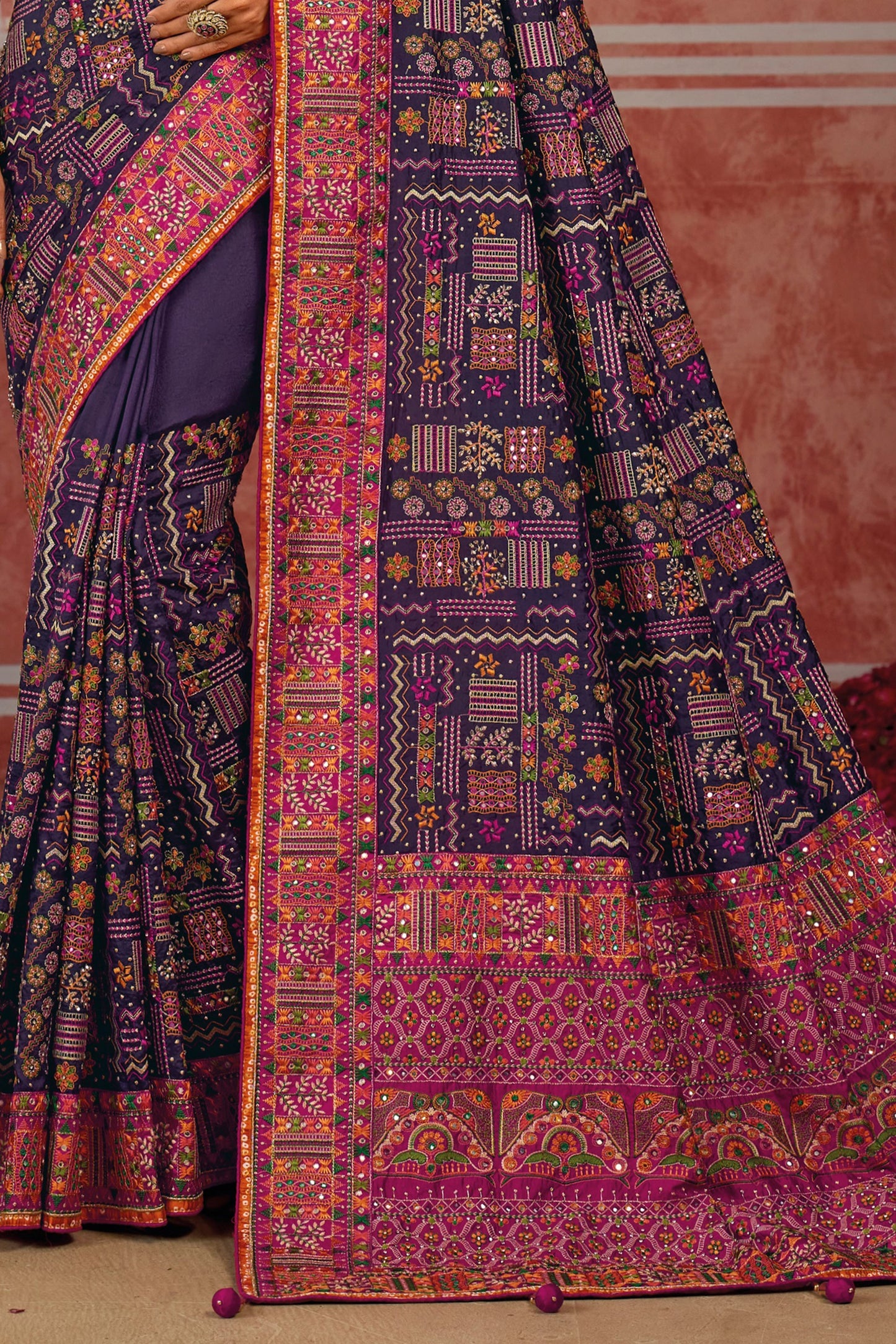 Purple Kutchi Work Silk Saree-SAR13054_5_SareeButa.com