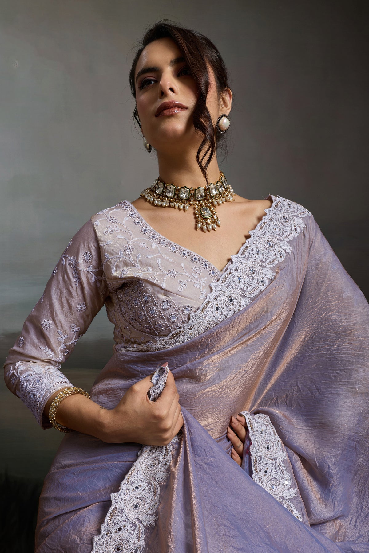 Purple Metallic Satin Velvet Saree-SAR12920_3_SareeButa.com