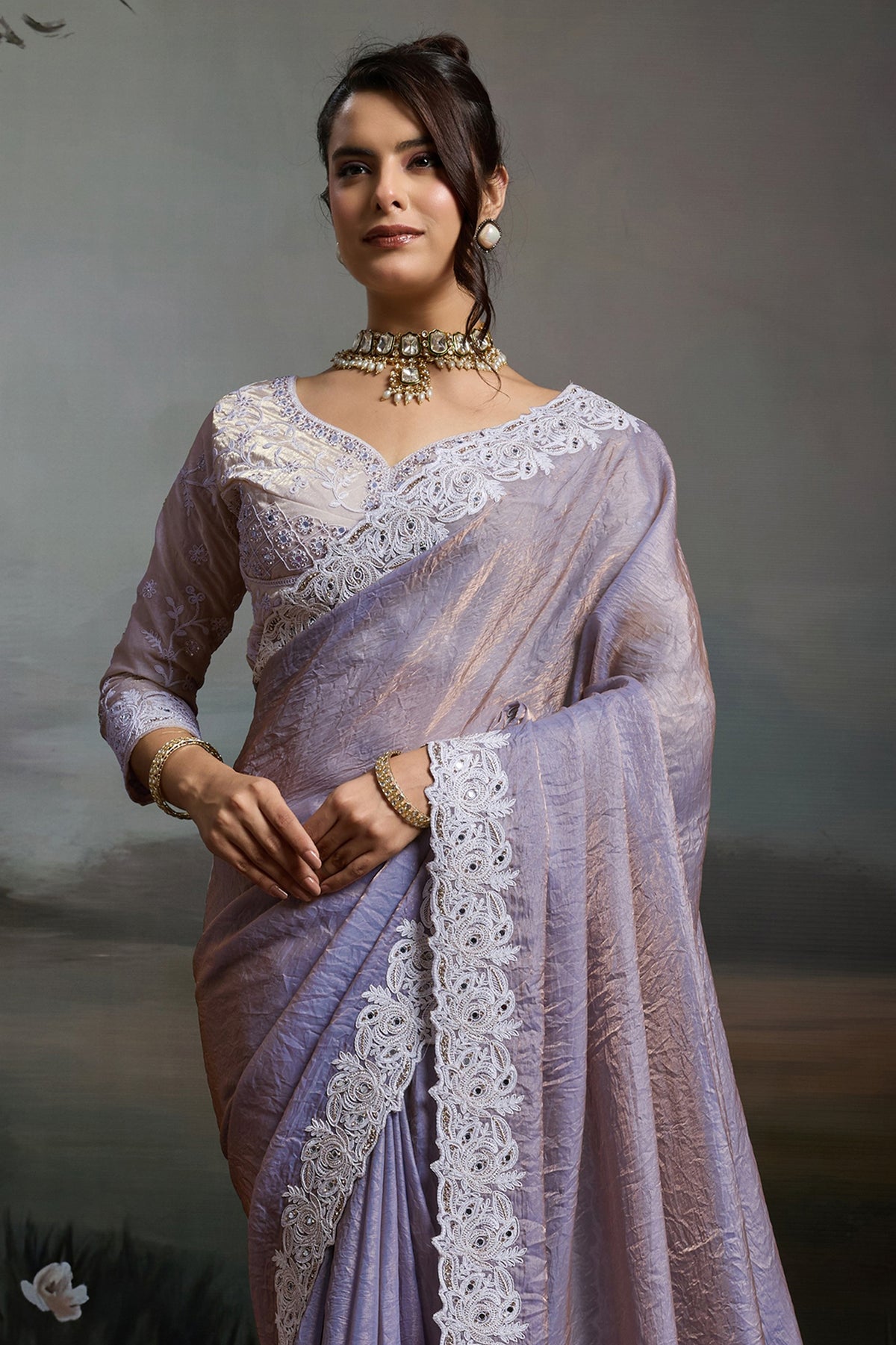 Purple Metallic Satin Velvet Saree-SAR12920_5_SareeButa.com