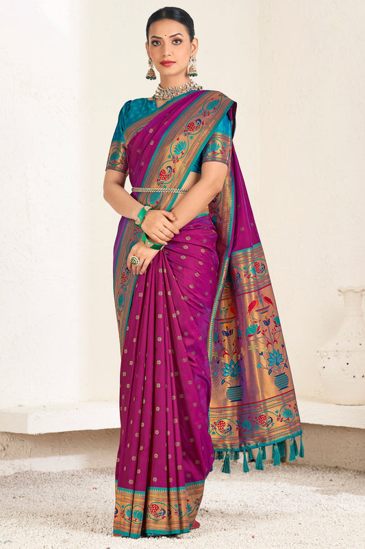 Purple Paithani Saree-ZB132391_1