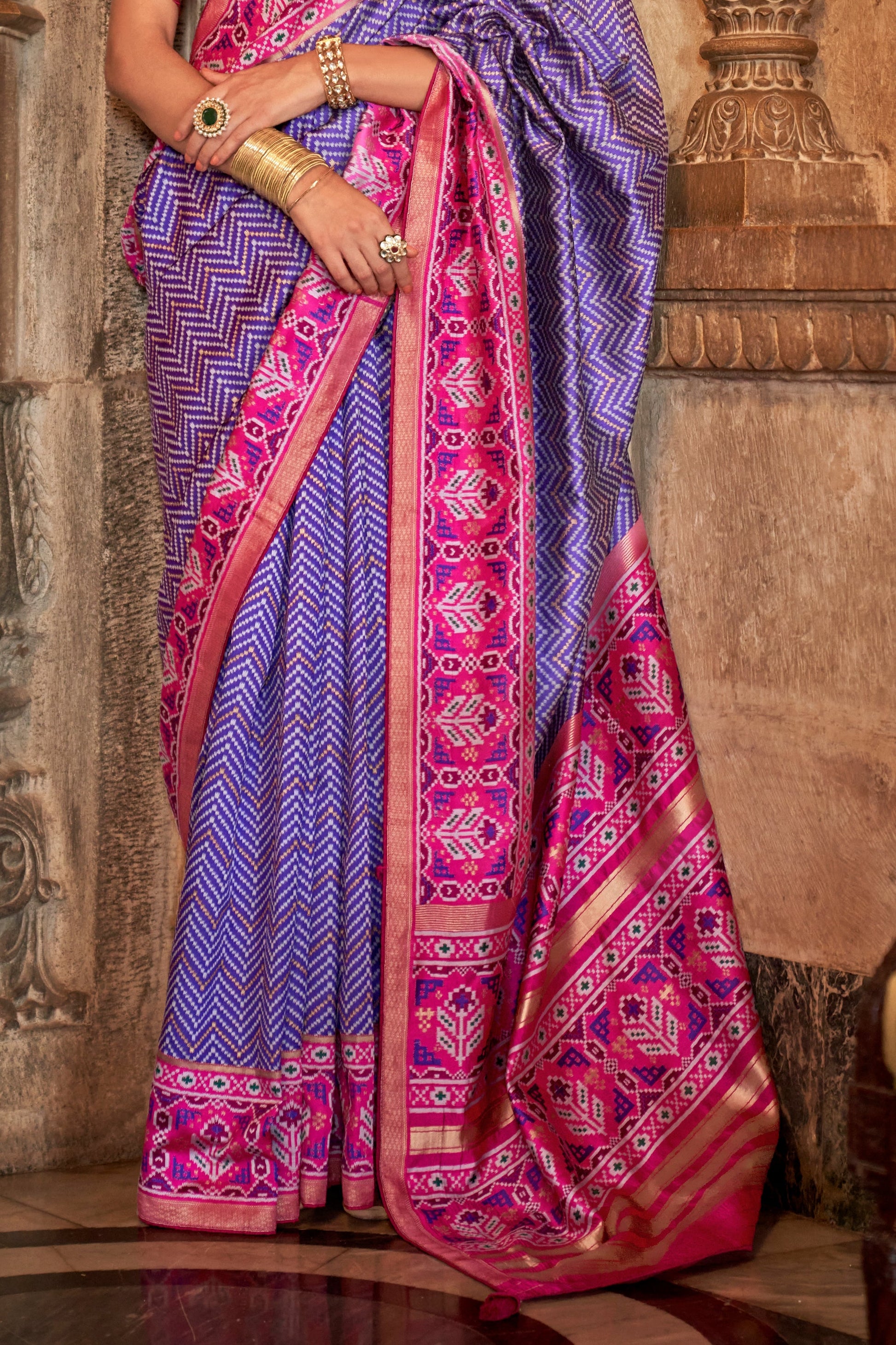 Purple Printed Viscose Silk Saree-ZB133500_4_SareeButa.com