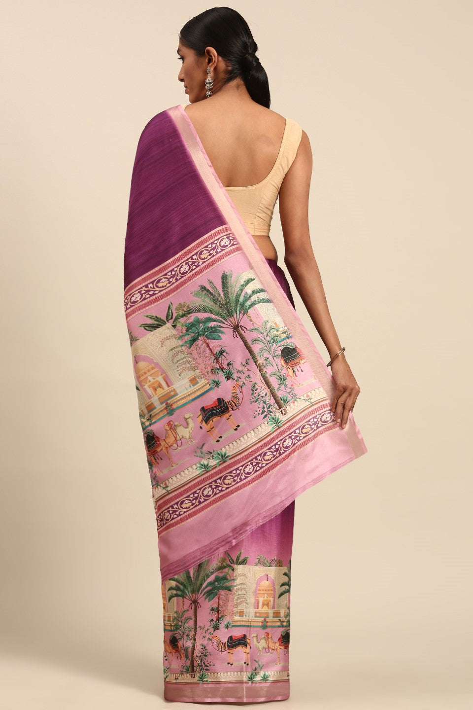 Purple Printed Cotton Saree-ZB132975_3_SareeButa.com