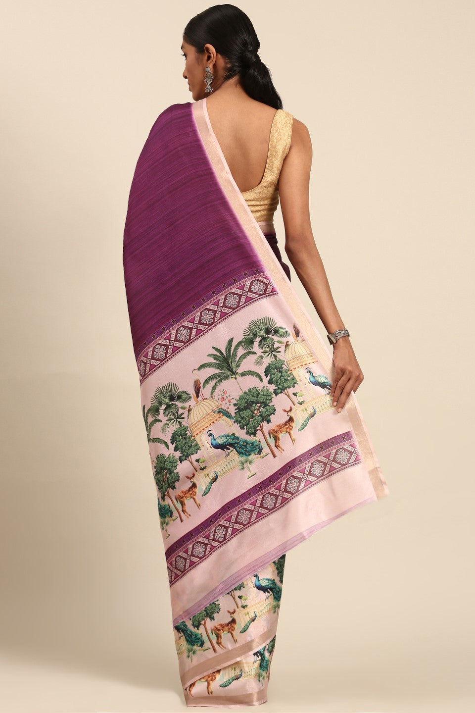 Purple Printed Cotton Saree-ZB132982_3_SareeButa.com